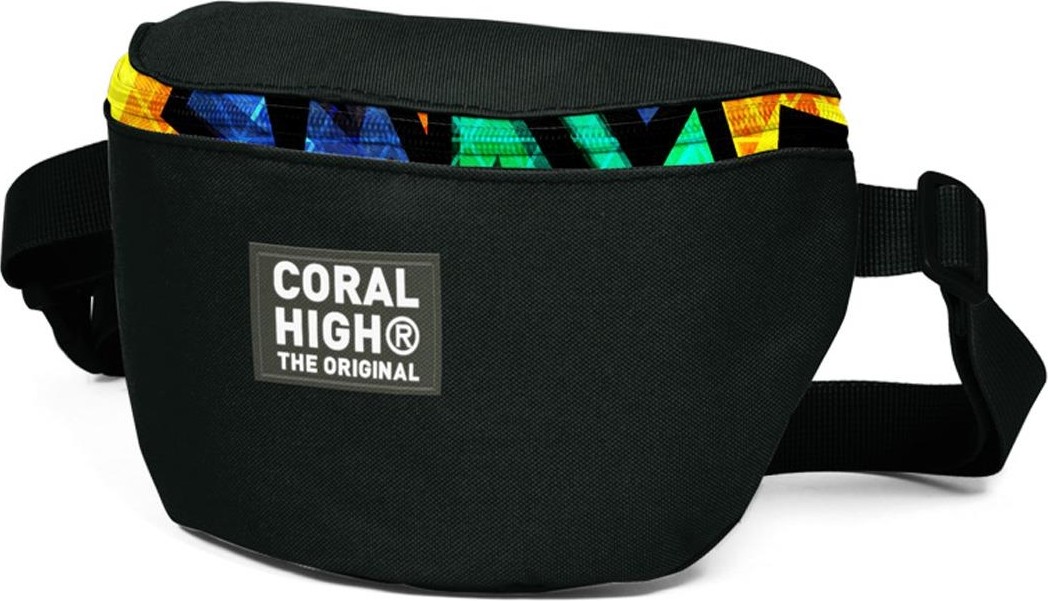 Coral High Siyah Grafiti Desenli Bel Çantası Ergonomik Tasarım 140 gram Polyester Malzeme 11541 görsel 2