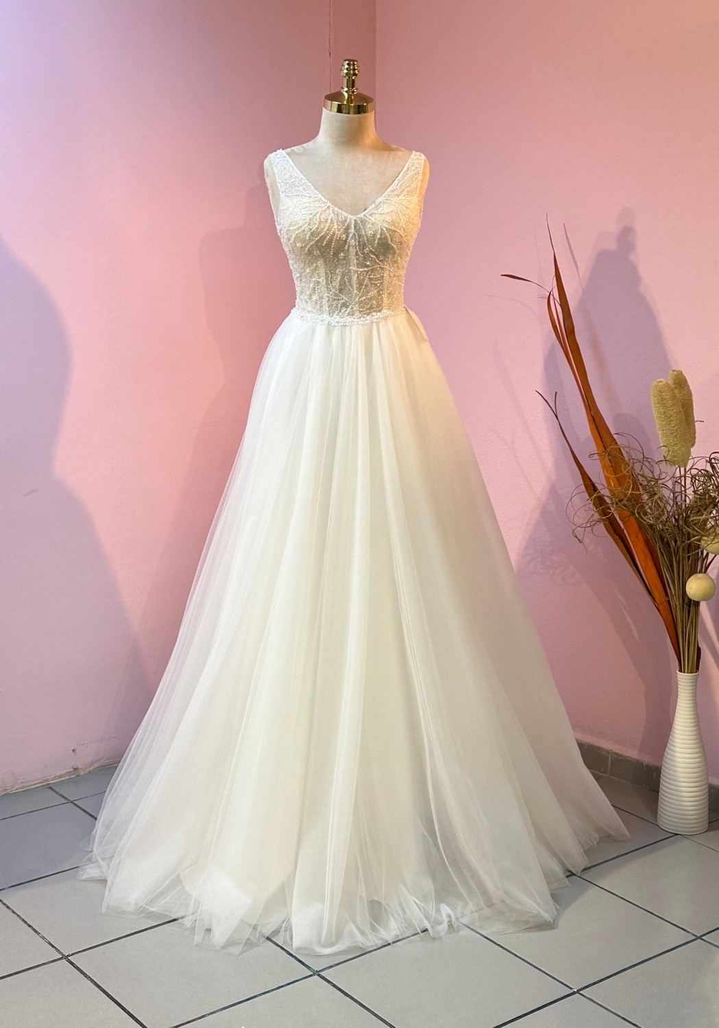 S&G Gelinlik Akesim V Yaka Gelinlik görsel 2