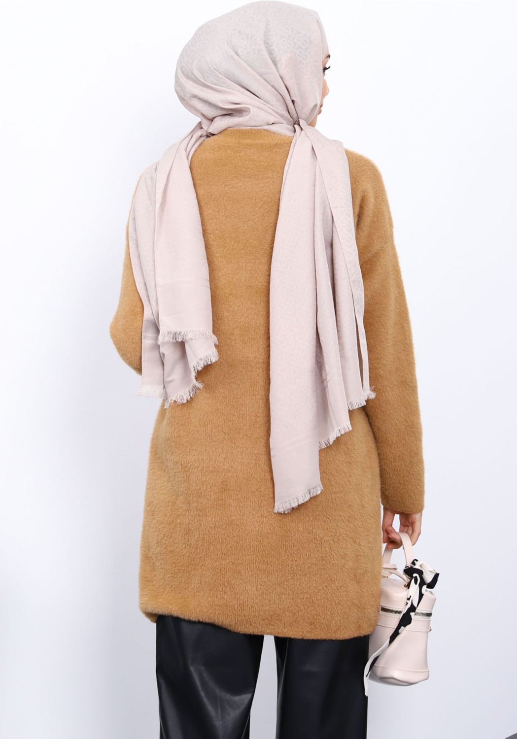 İmaj Butik Bordo Düğmeli Angora Yumoş Triko Hırka görsel 3