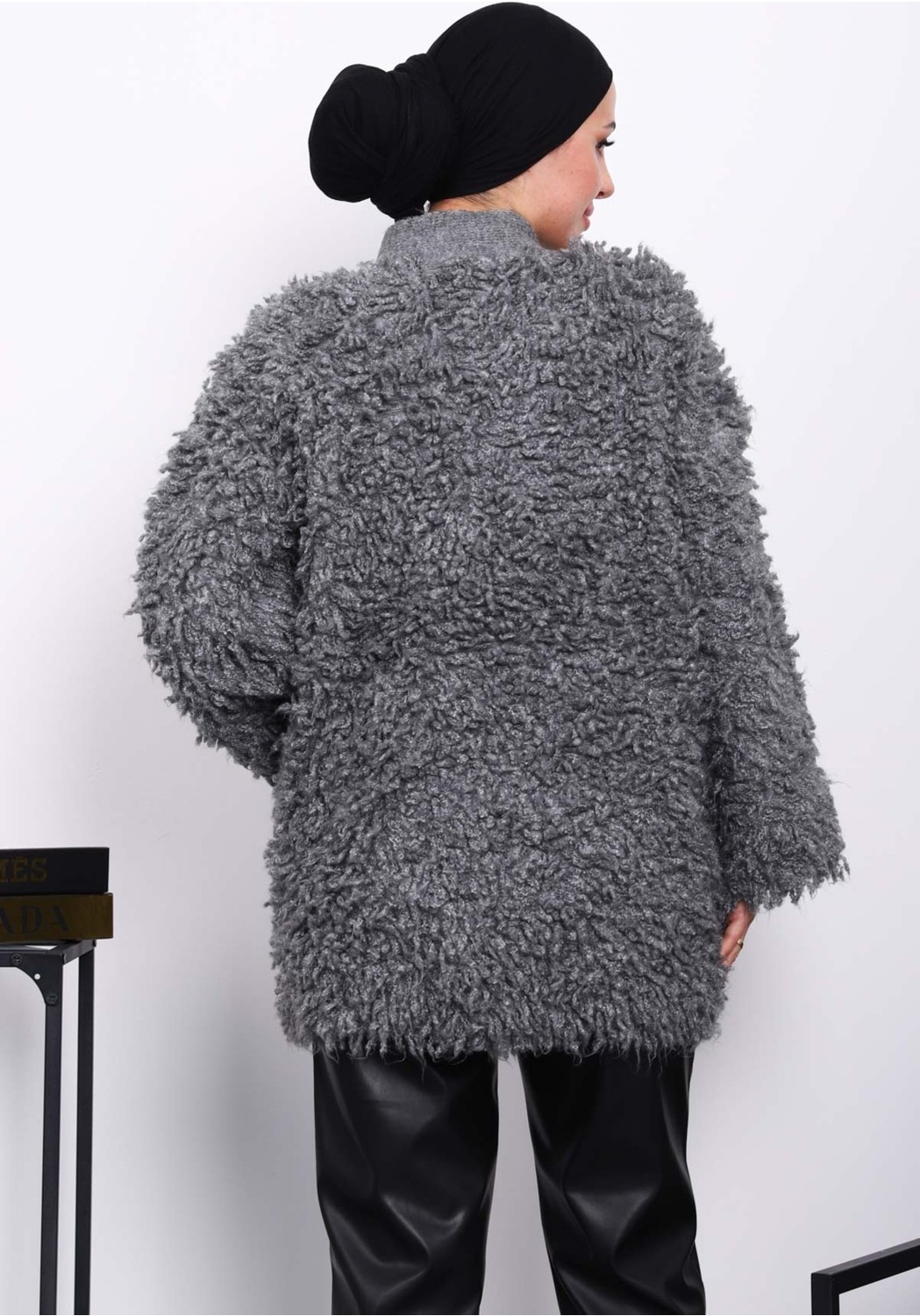 İmaj Butik Haki Düğmeli Angora Hırka görsel 8