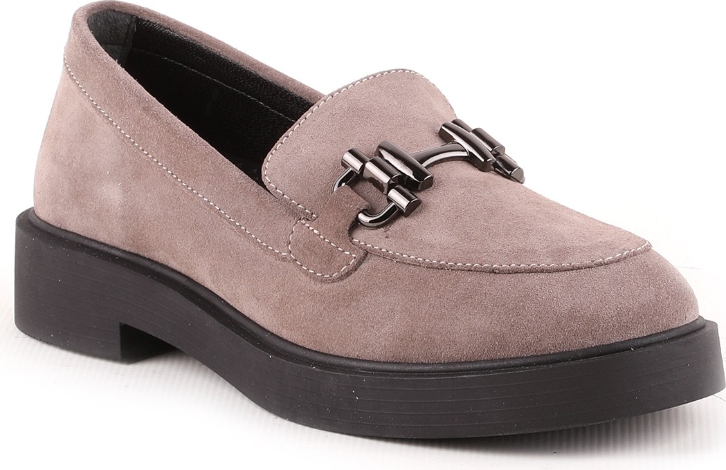 Libero L04.514 Hakiki Süet Toka Aksesuarlı Kalın Taban Kadın Comfort Loafer