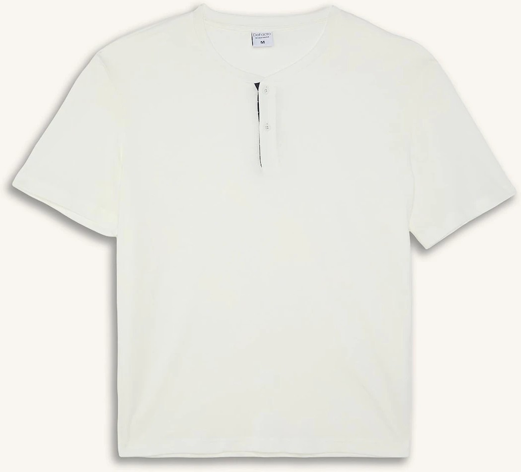 DeFacto %100 Pamuk New Regular Fit 2'li Şortlu Pijama Takımı H8680AX26SM görsel 7