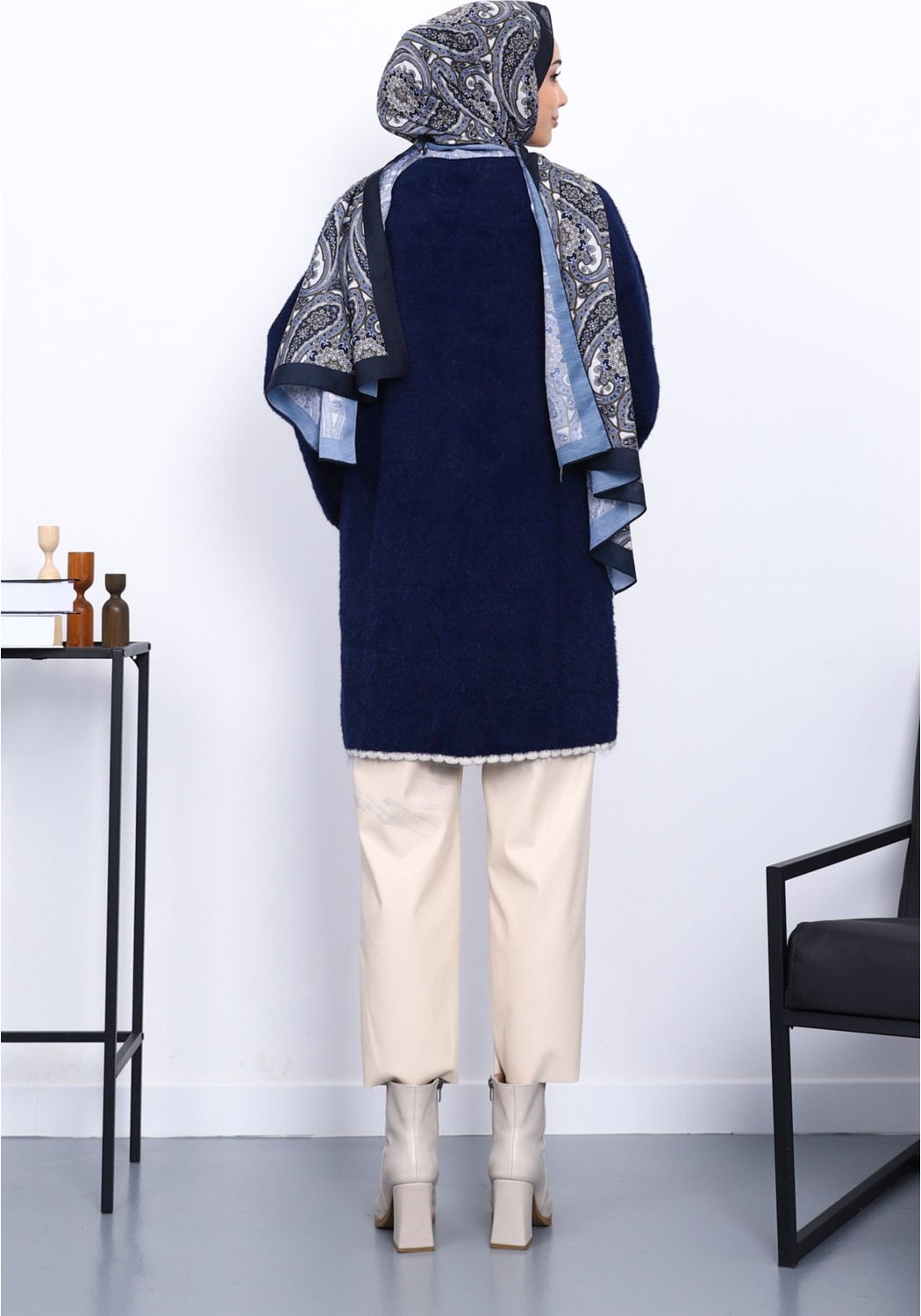 İmaj Butik Siyah Desenli Angora Yumoş Triko Hırka görsel 8