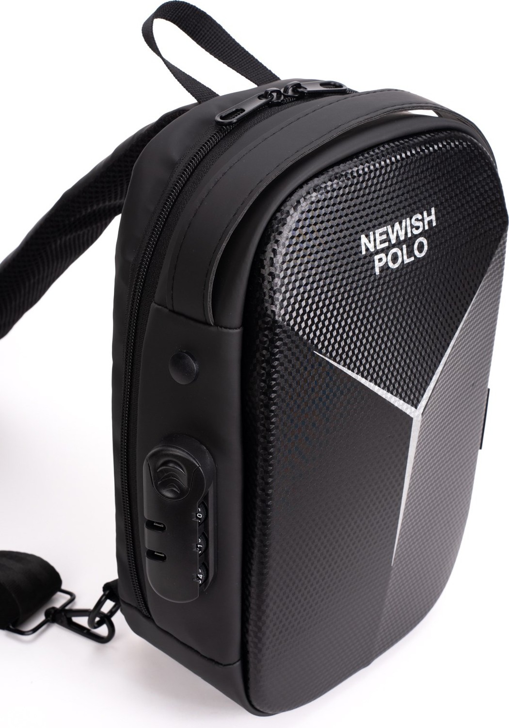 Newish Erkek Şifreli Kilitli Su Geçirmez Sling Bag 404 Çapraz Omuz ve Sırt Çantası - NEW404 görsel 3