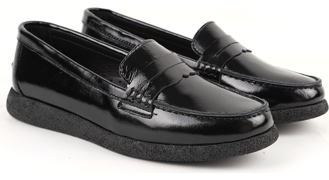Libero L076.5604 Hakiki Rugan Deri Klasik Bantlı Esnek Düz Eva Taban Kadın Comfort Loafer Babet görsel 7