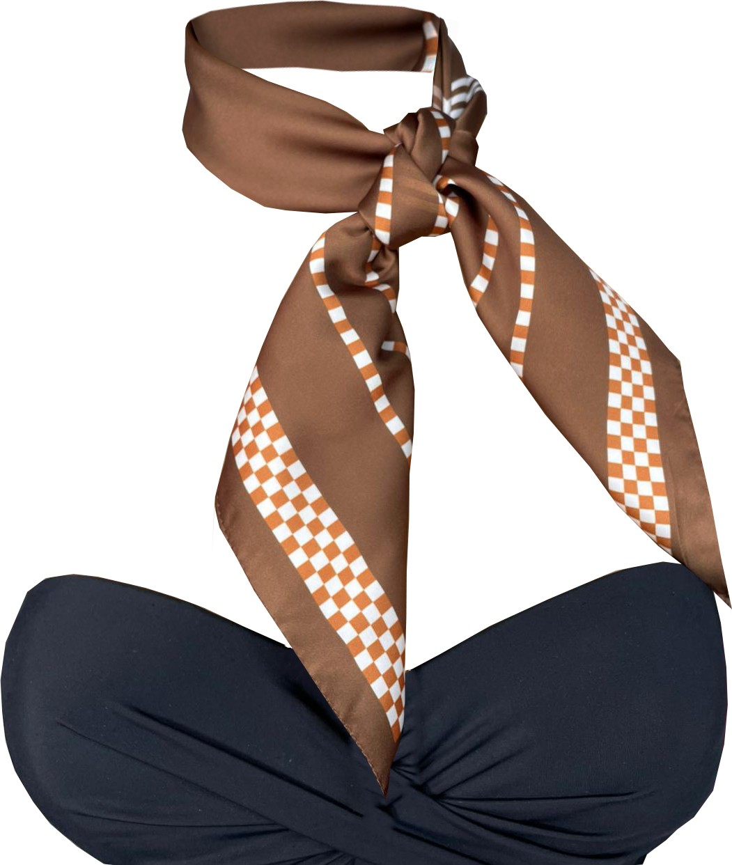 Bolder Nil Scarf Brown/ecru 70*70 cm Fular Eşarp görsel 4