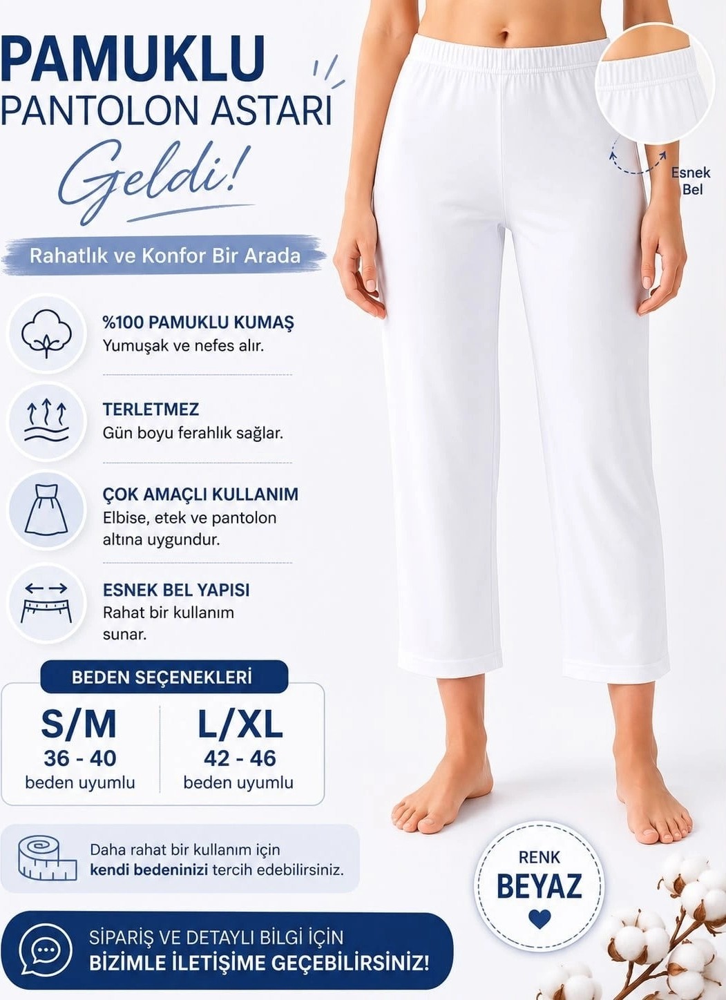 Çamaşır Kenti Pamuklu Pantolon Astarı E0001