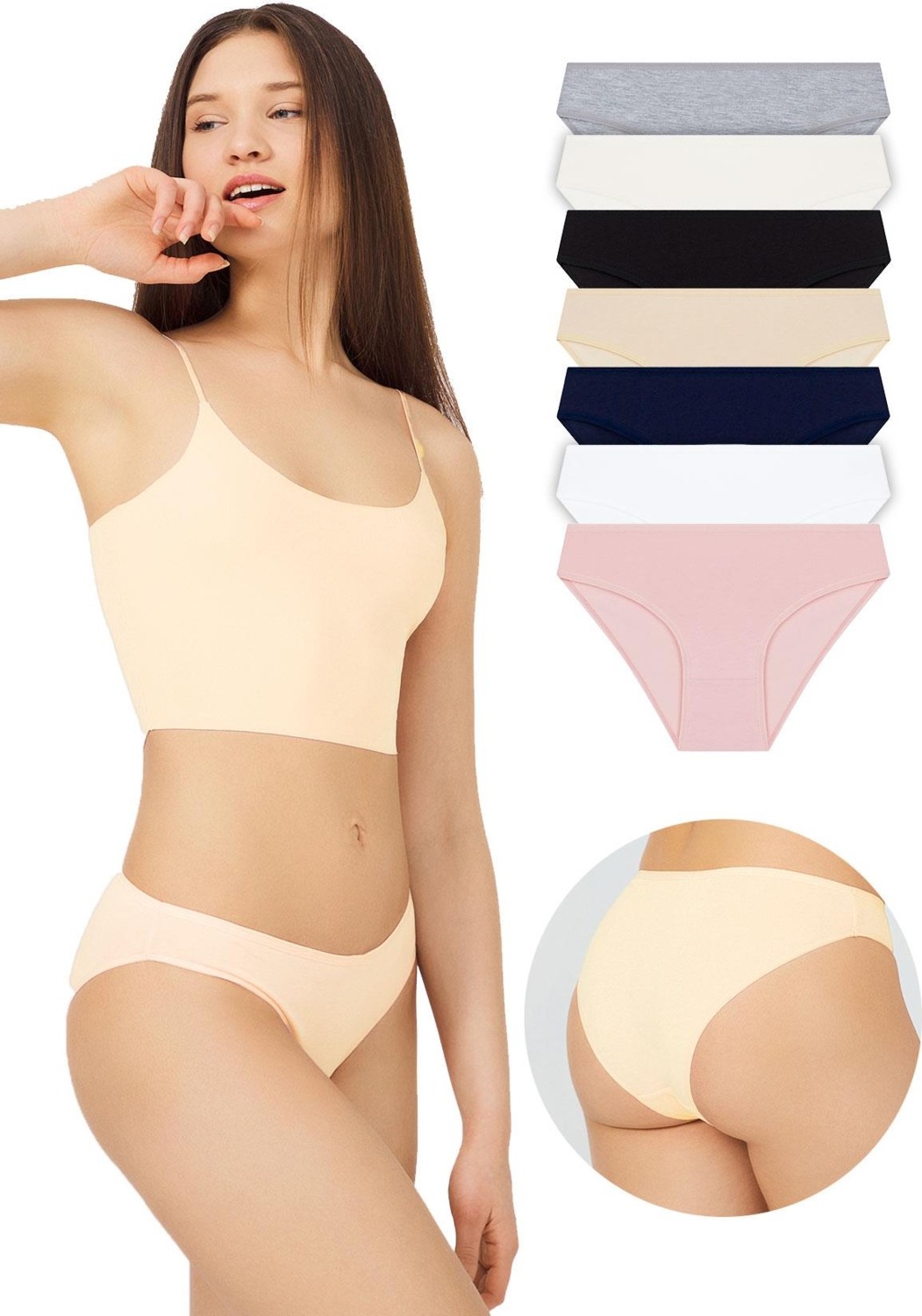 Cottonhill Basic Pamuklu Kadın Bikini Külot 7'li Paket görsel 2