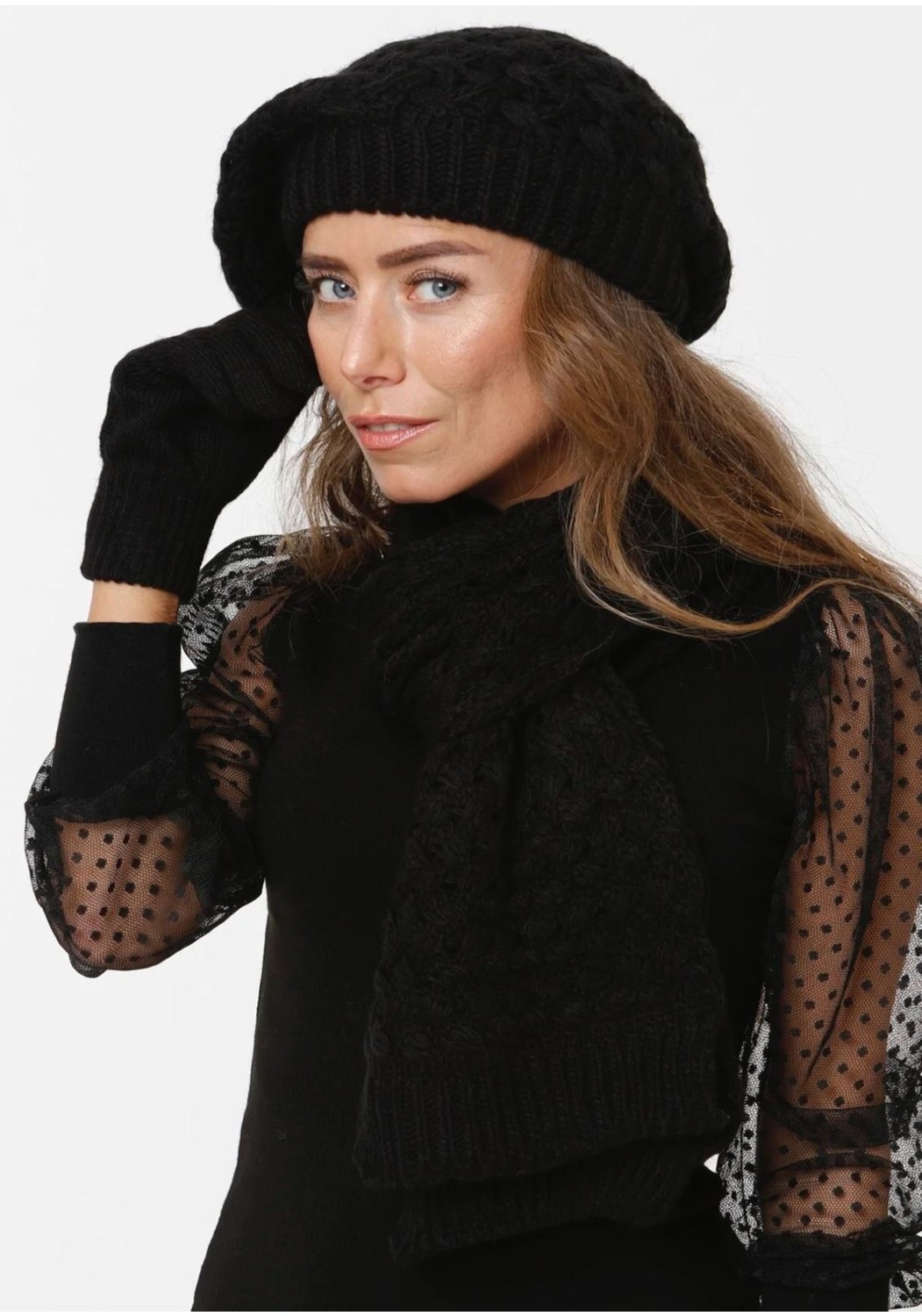 Wearflawless Kadın Kışlık 3'lü Set Atkı, Bere ve Eldiven Takımı görsel 4