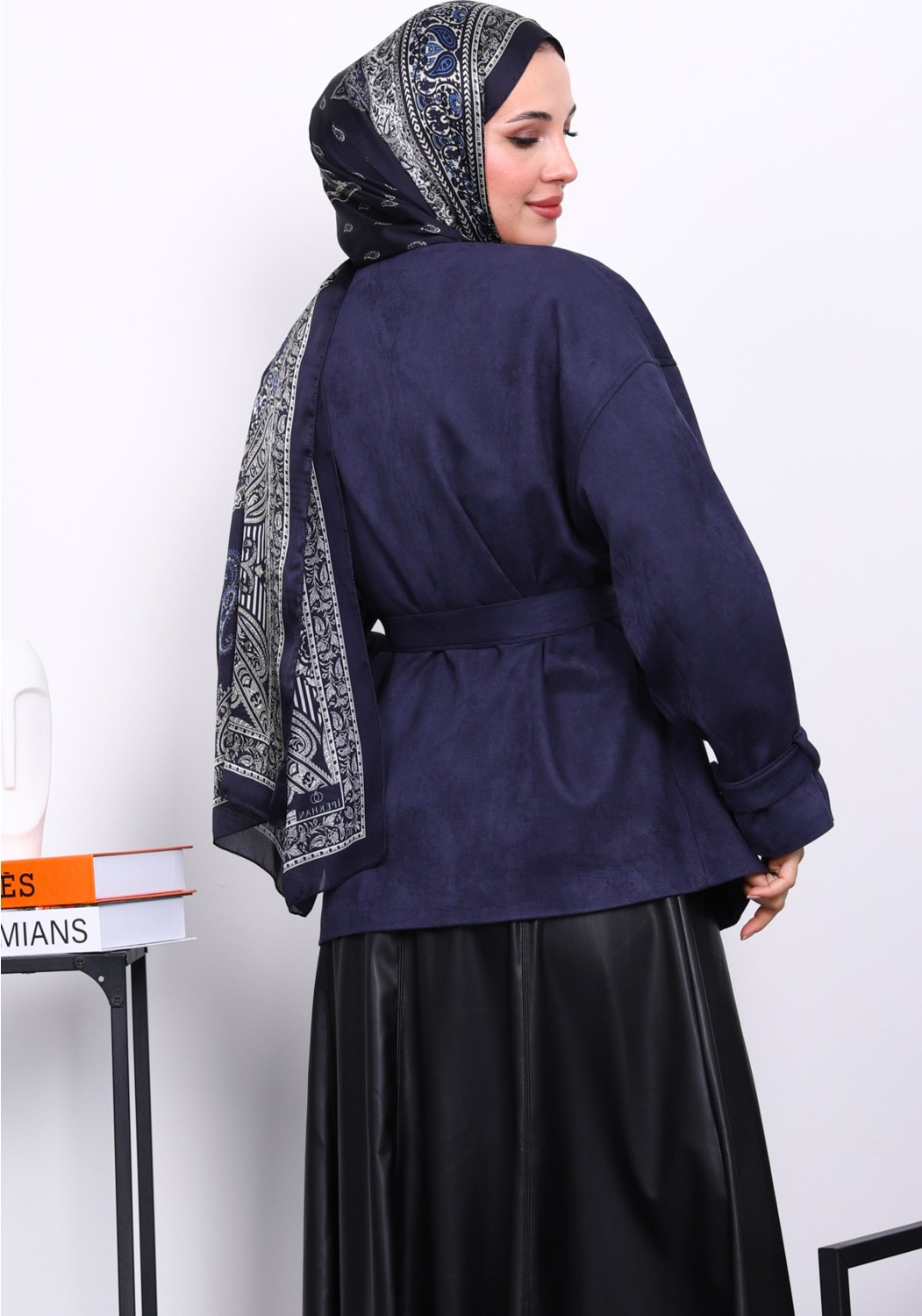 İmaj Butik Vizon Kol Apoletli Astarlı Süet Ceket görsel 4