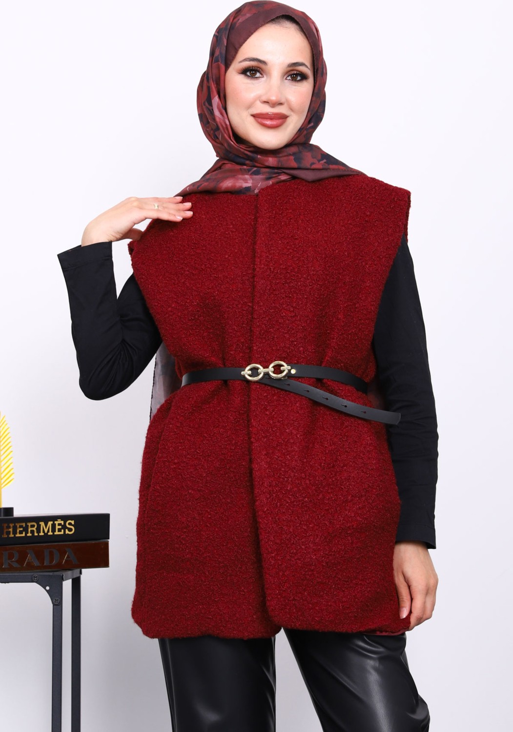 İmaj Butik Siyah Buklet Astarlı Yelek