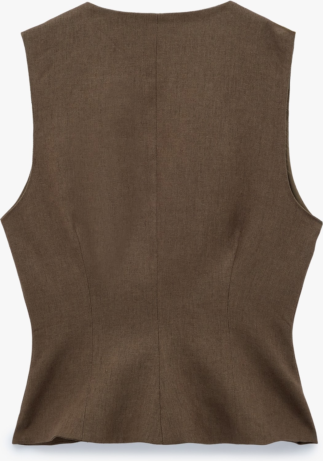 Koton Keten Karışımlı Slim Fit Düğmeli V Yaka Yelek görsel 3