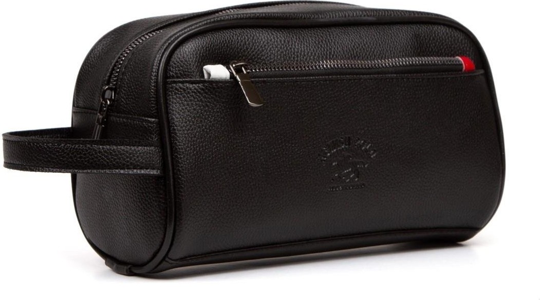 Newish Polo Erkek Deri Portföy Clutch Traş Kozmetik Bakım Ve Günlük El Çantası (14X24CM) newpolo171 - Siyah