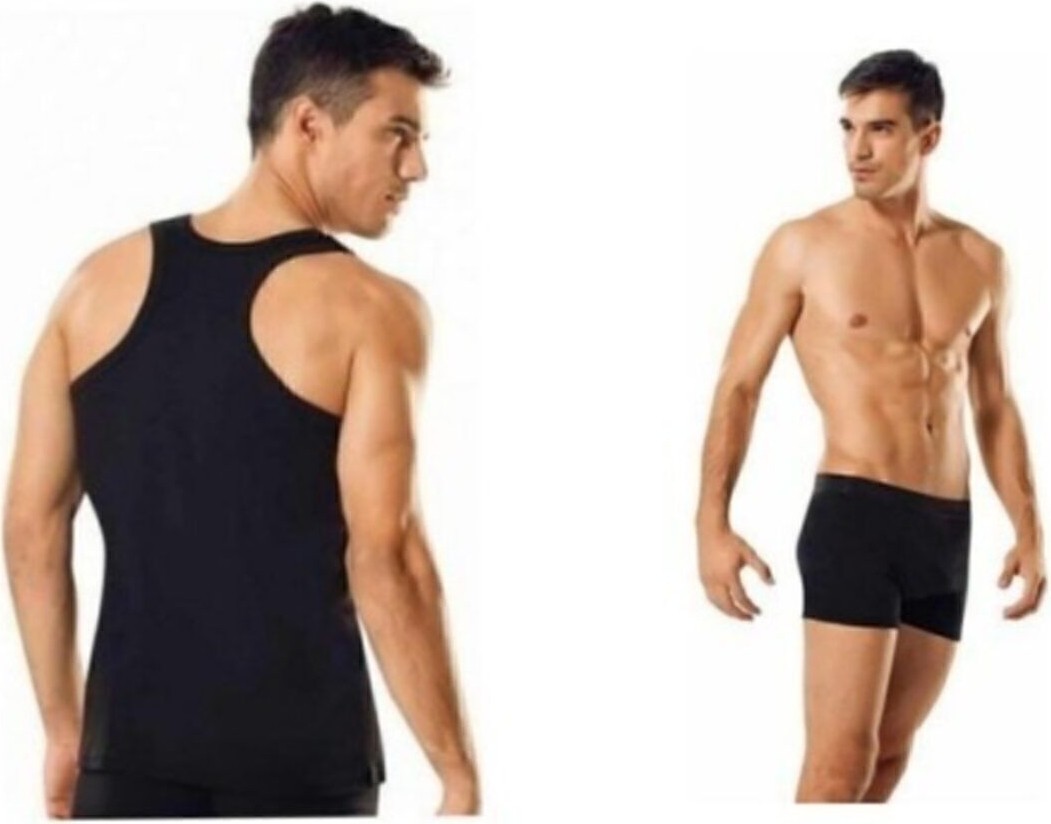 Tutku Erkek Sporcu Atlet-Boxer Takım 8'li Paket 4 Atlet 4 Boxer Likralı Ribanalı-Siyah-Xl