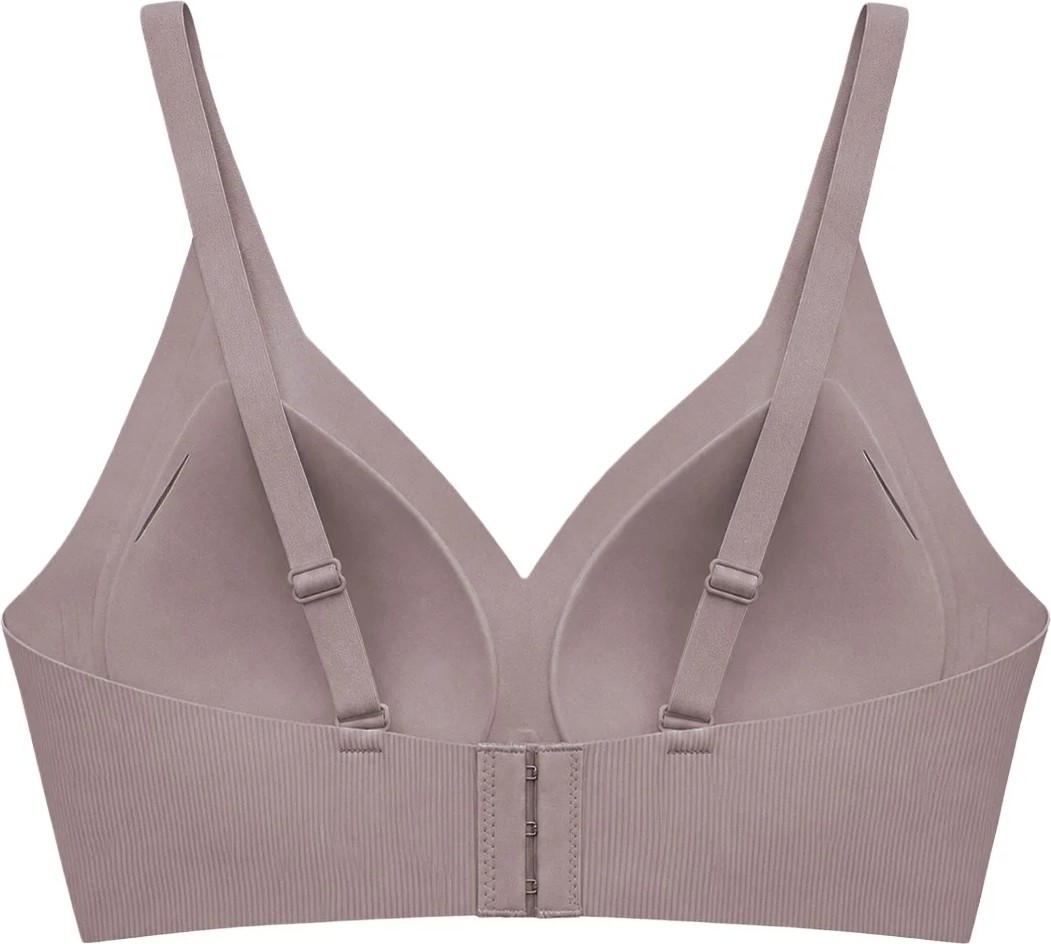 Cottonhill Seamless Bra - Velora | Kahverengi Lazer Kesim Balensiz Rib Dokulu Dikişsiz Kadın Sütyen görsel 2