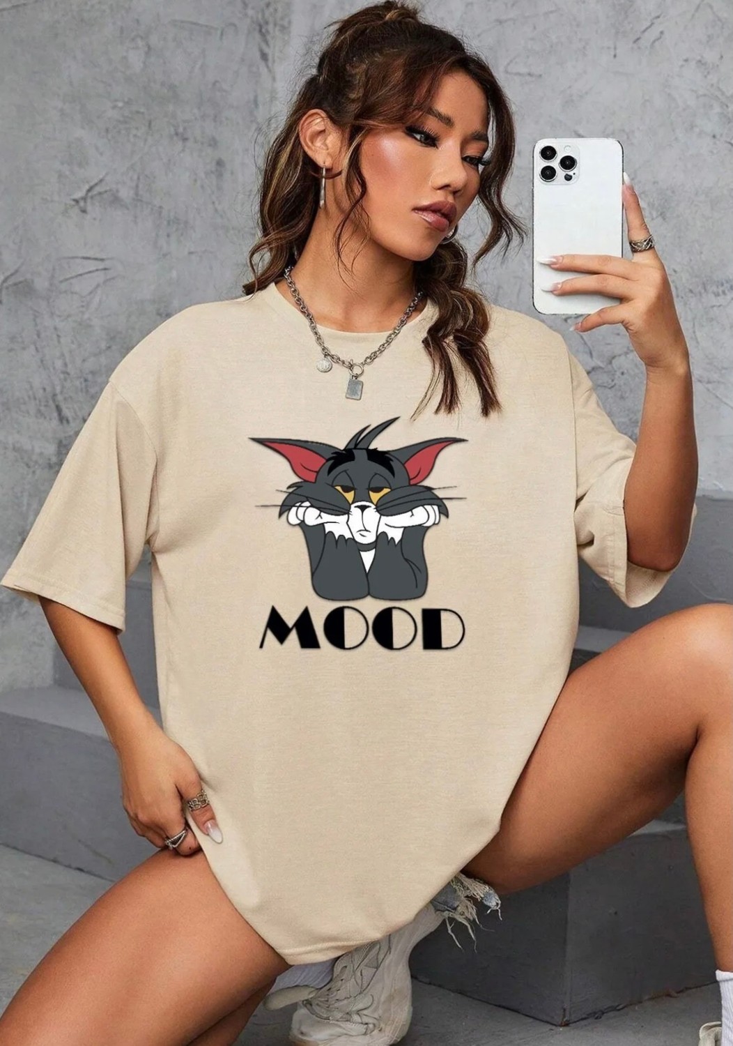 Amor Man Büyük Beden Özel Tasarım Mod Baskılı Ter Tutmayan Pamuk Süper Oversize Kadın T-Shırt