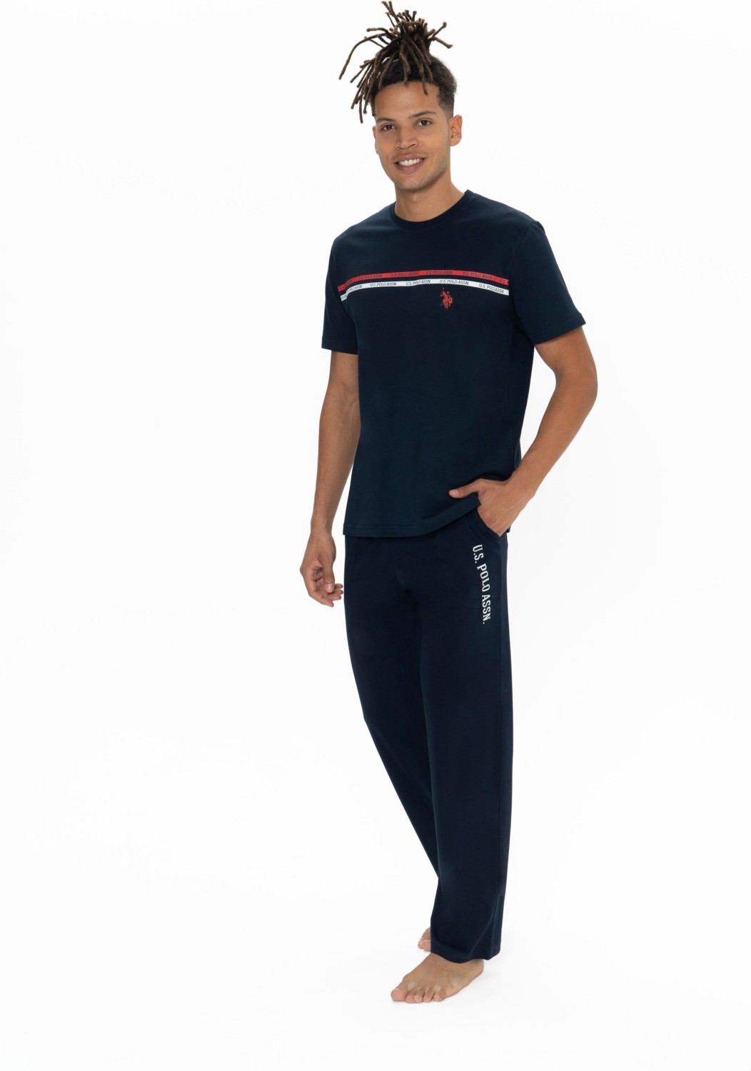 U.S. Polo Assn. Erkek Antrasit Melanj Pijama Takım