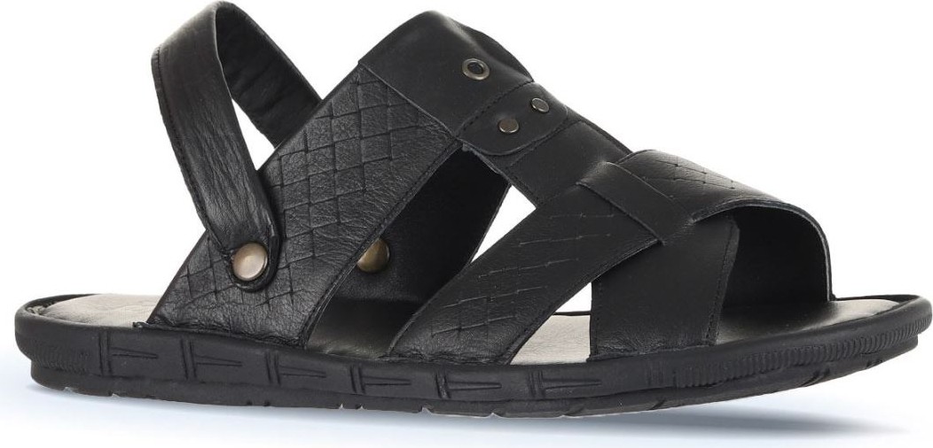 Bueno Shoes Siyah Baskılı Deri Erkek Sandalet 25MS1411 25MS1411 görsel 2