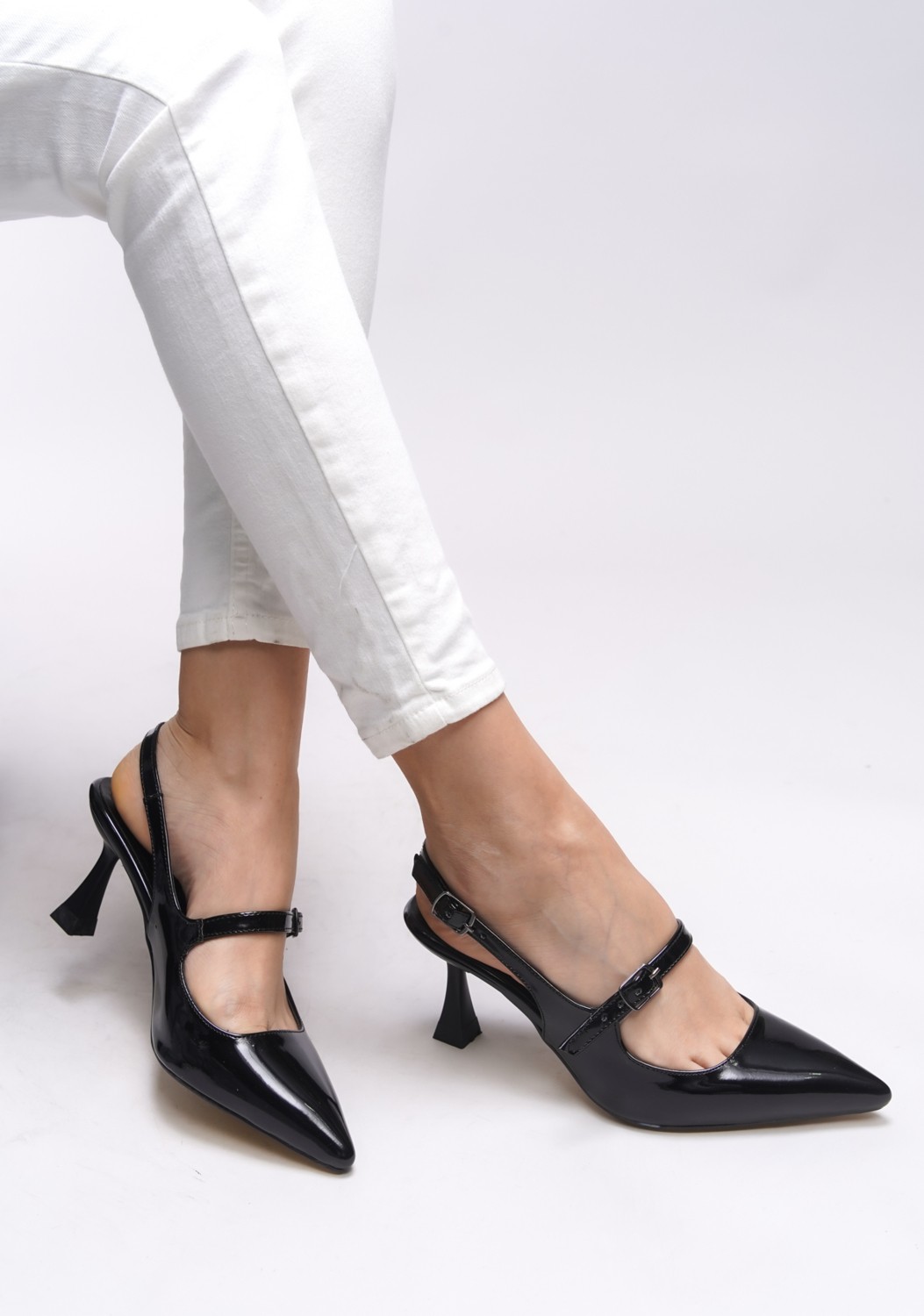 Riccon Melilendra Kadın Arkası Açık Sivri Burun Stiletto 0012701 görsel 2