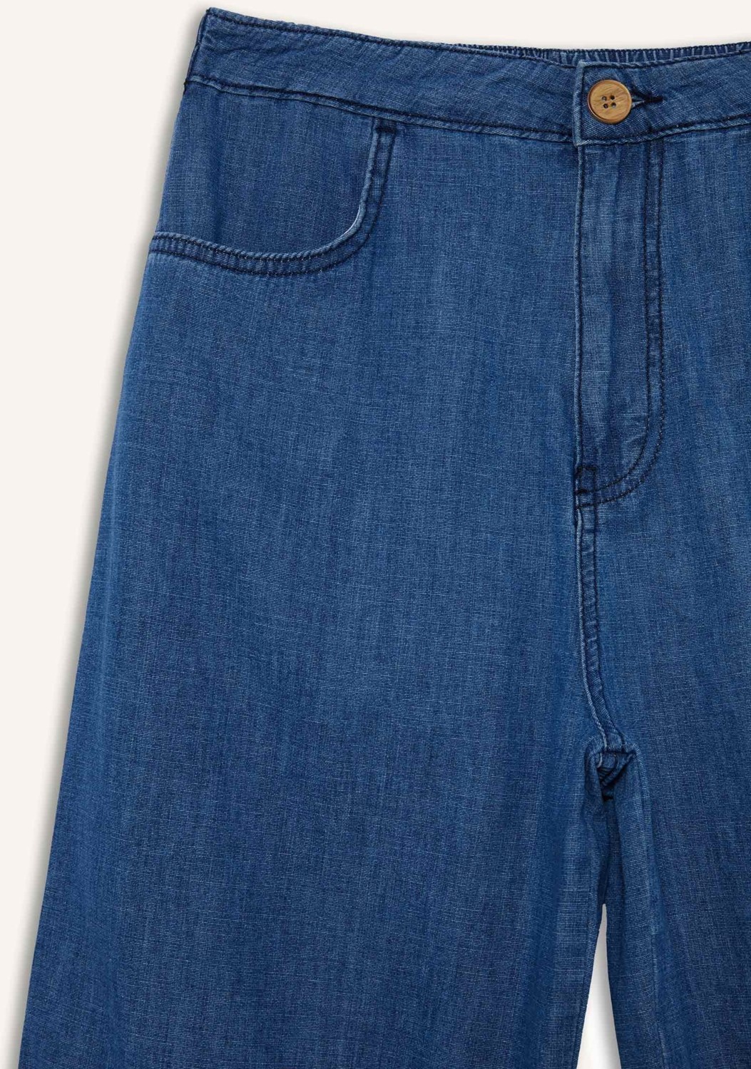 DeFacto %100 Pamuk Culotte Beli Lastikli Kısa Paça Bilek Boy Jean Pantolon E3041AX25SM görsel 8