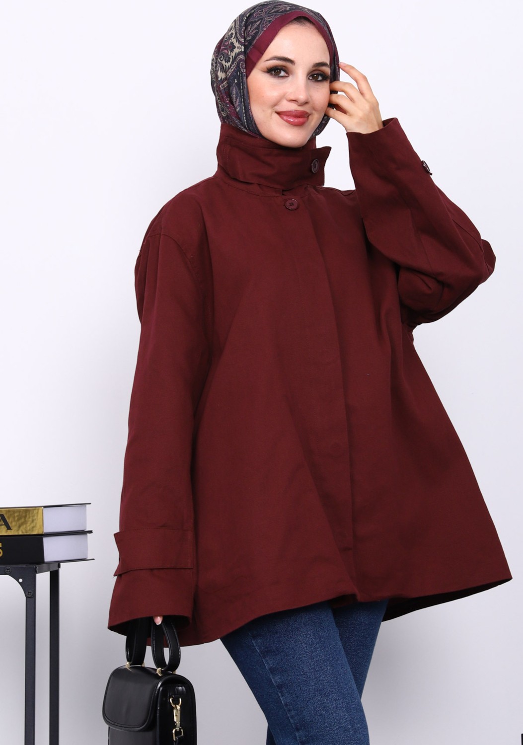 İmaj Butik Haki Düğmeli Astarlı Gabardin Ceket