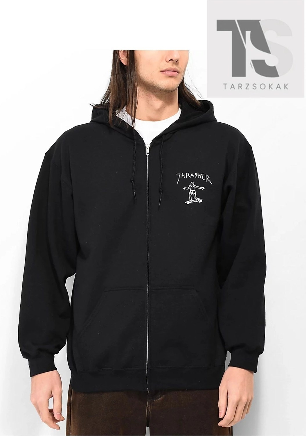 Tarzsokak Trasher Skate Sweatshirt Fermuarlı Hırka