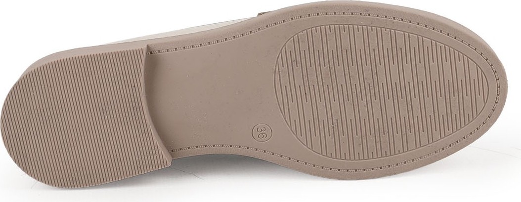 Libero L061.2121-V Hakiki Napa Deri Metal V Toka Detaylı Maskülen Kalın Kauçuk Taban Comfort Kadın Loafer görsel 4