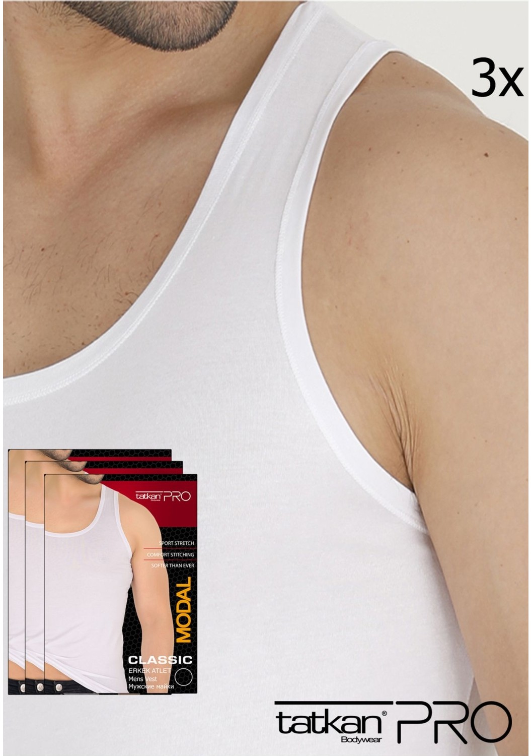 Tatkan Bodywear Tatkan - 3'lü - Askılı Penye Modal Classıc Atlet görsel 6