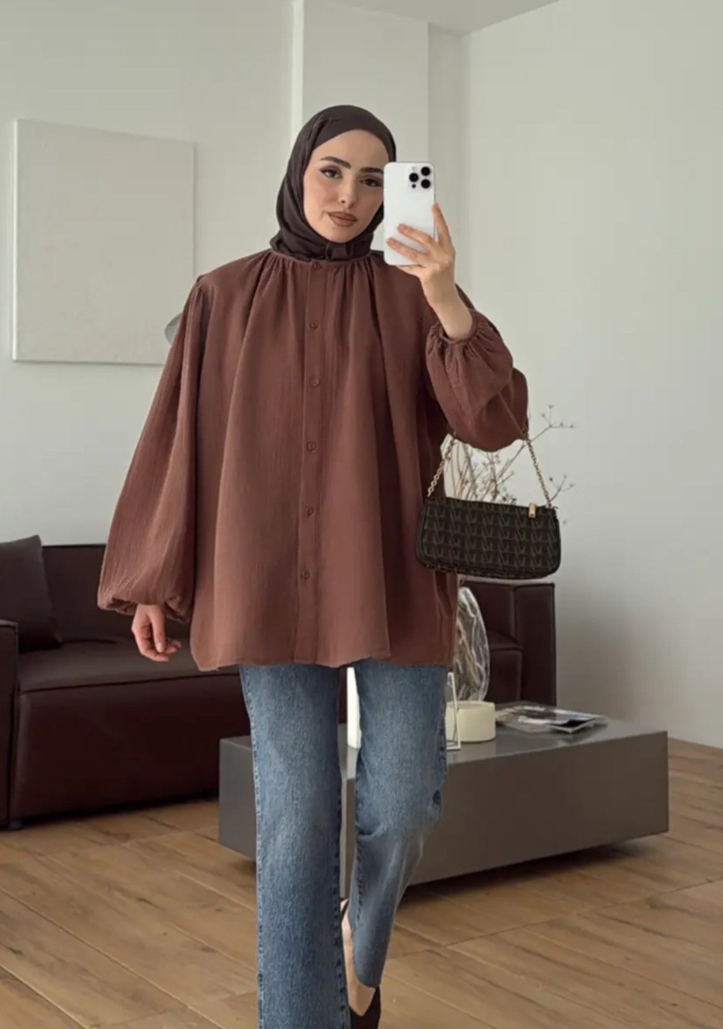 Salisburys Molly Nelly Kadın Oversize Muslin Gömlek görsel 5