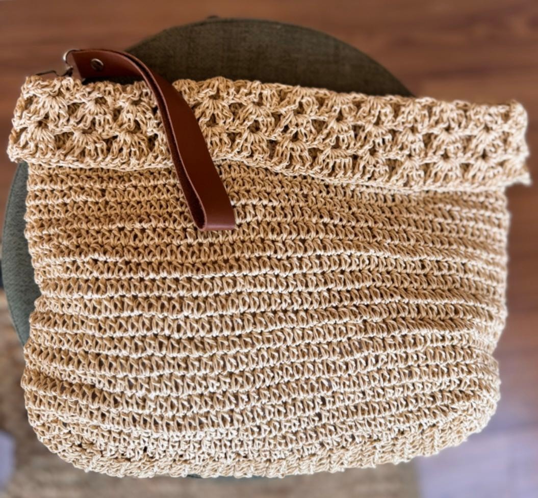 Renkli İşler Fabrikası Yumuşak Kağıt Ip Clutch Çanta görsel 3