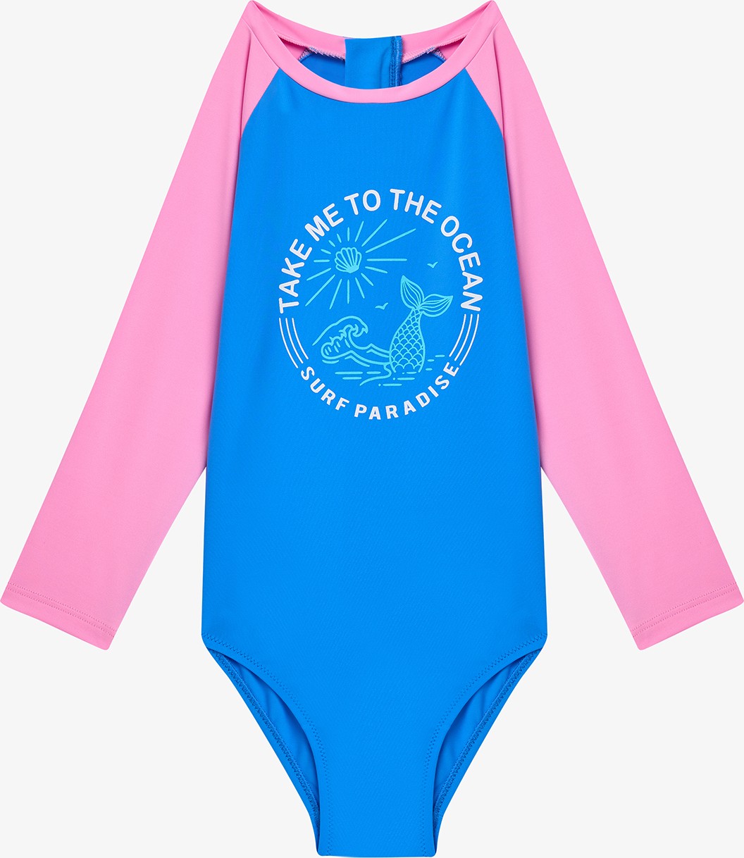 Penti Açık Pembe Kız Çocuk Ocean Uv Korumalı Uzun Kollu Mayo