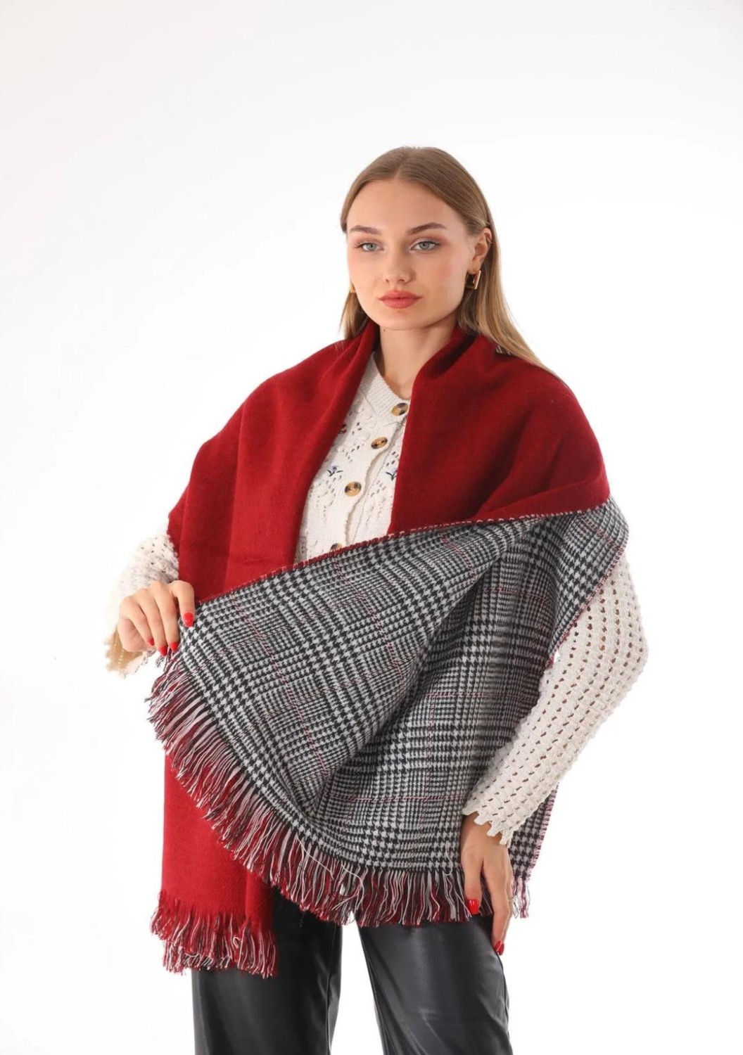 Wearflawless Çift Taraflı Yumuşak Dokulu Şal Atkı