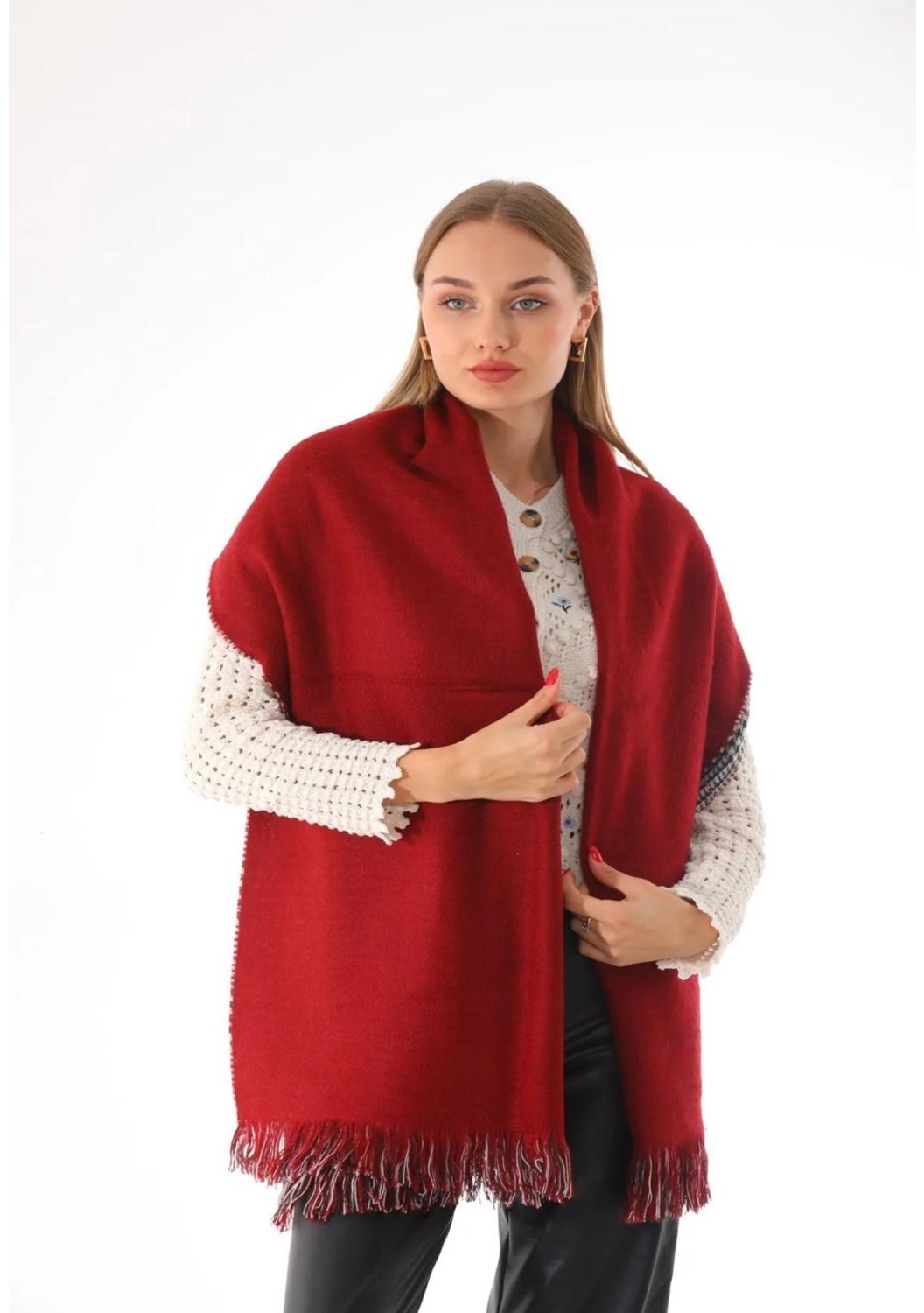 Wearflawless Çift Taraflı Yumuşak Dokulu Şal Atkı görsel 5