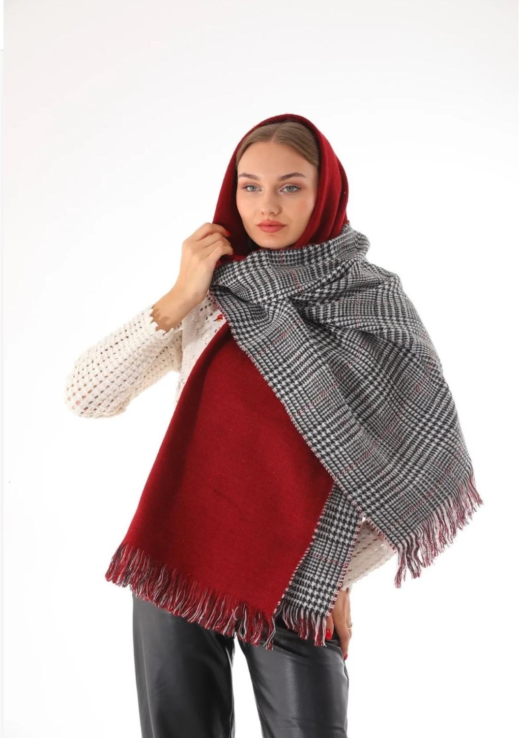Wearflawless Çift Taraflı Yumuşak Dokulu Şal Atkı görsel 7