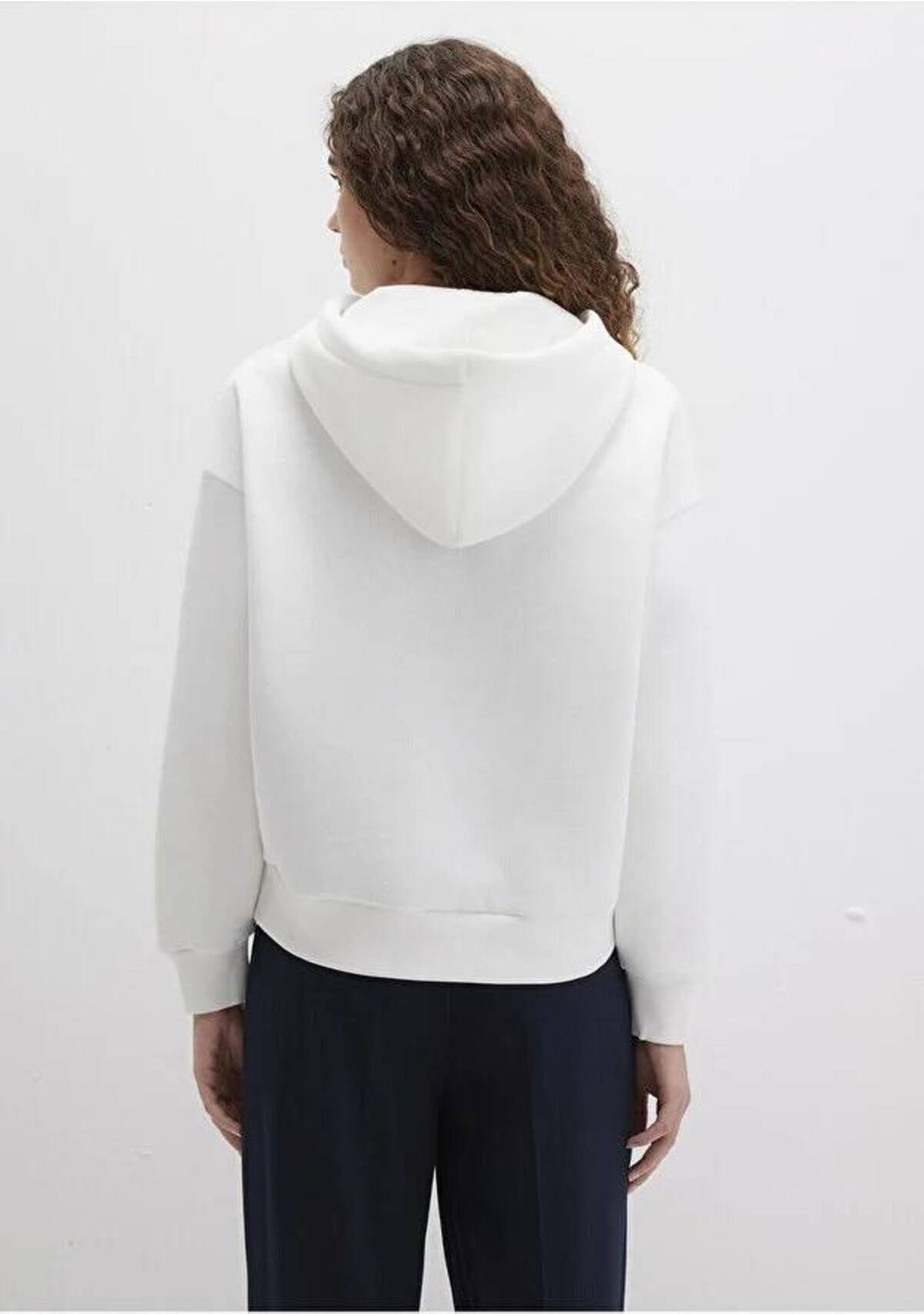 Mavi Logo Baskılı Kapüşonlu Ekru Sweatshirt 168334-81964 görsel 4
