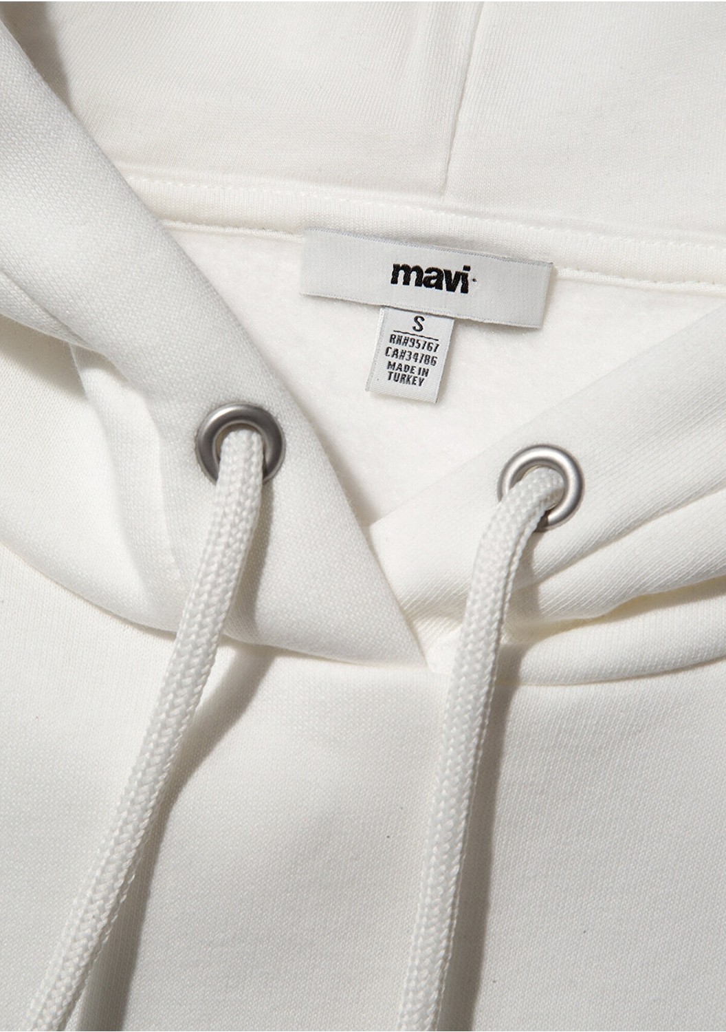 Mavi Logo Baskılı Kapüşonlu Ekru Sweatshirt 168334-81964 görsel 8