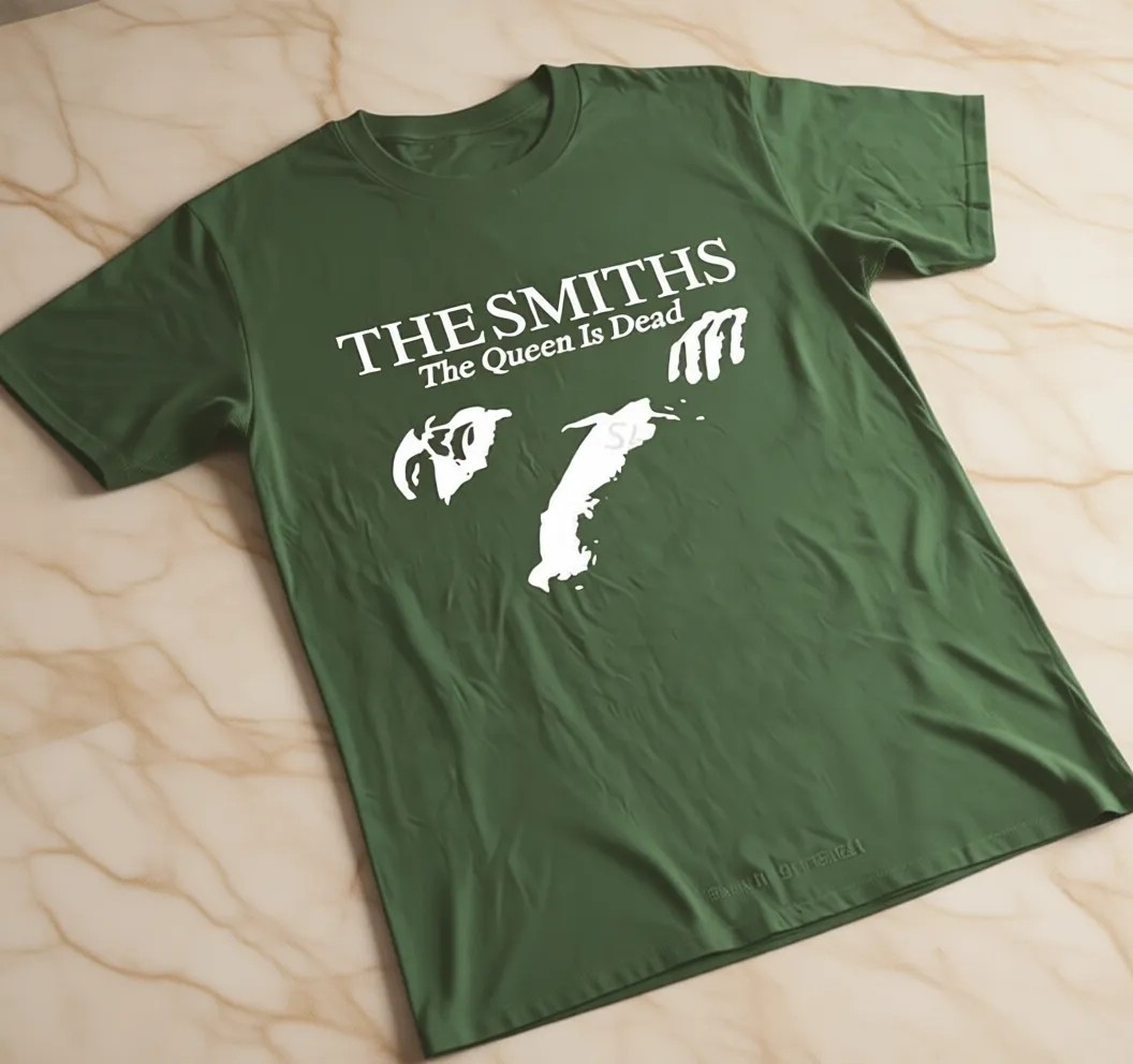 Köstebek The Smiths Kadın Yeşil T-Shirt Kısa Kol Trend Stil Grafik Desenli görsel 3