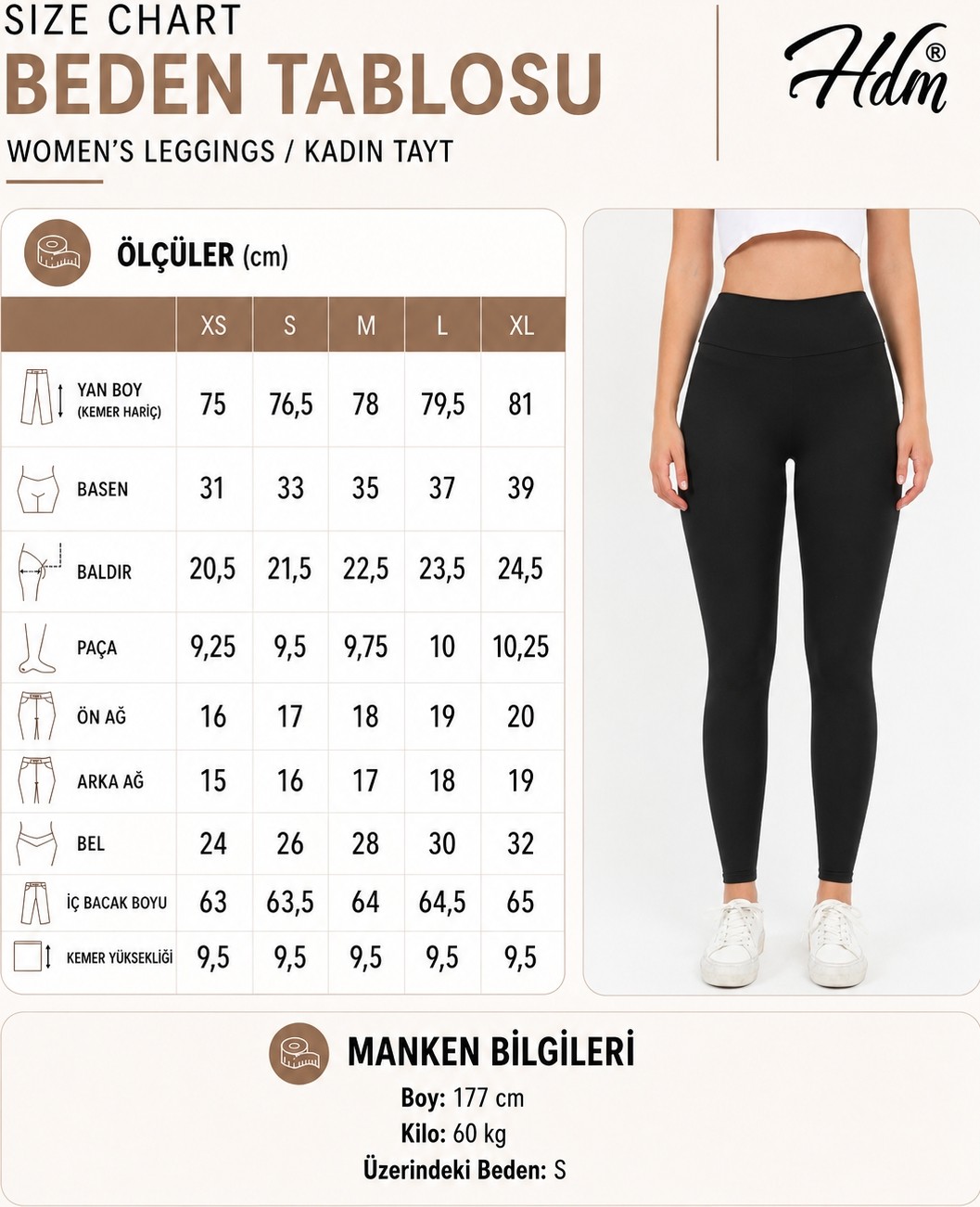 Hdm Kadın Yüksek Bel Toparlayıcı Kahverengi Tayt - H6157 görsel 7