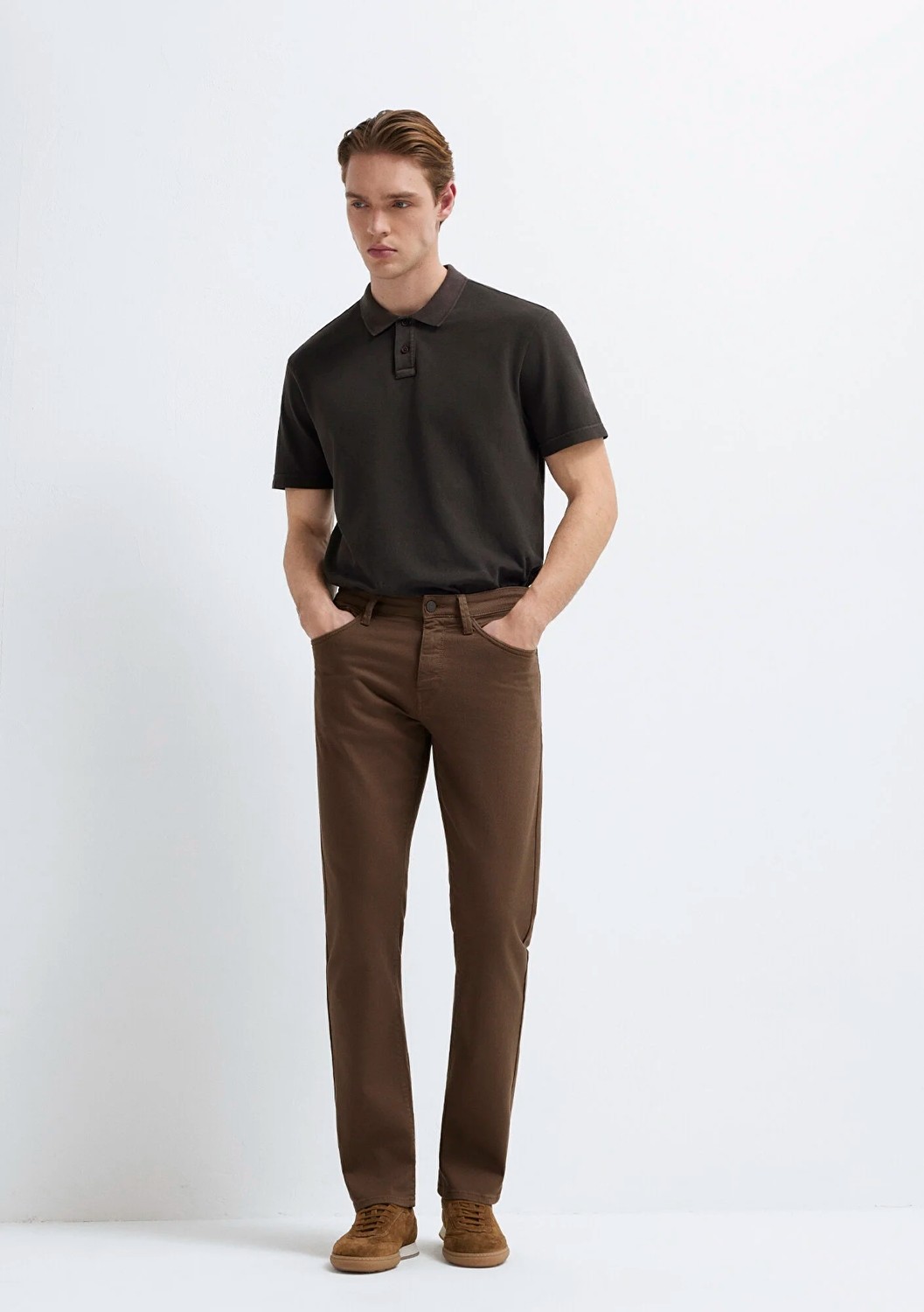Mavi Martin Kahverengi Comfort Gabardin Pantolon 0037890680 görsel 2
