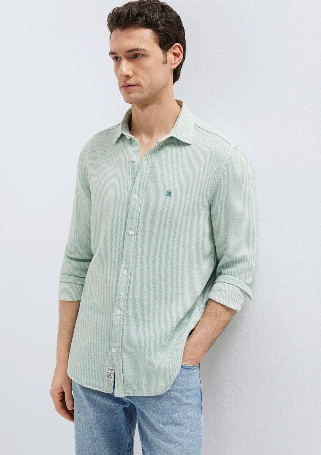 Mavi Mühür Logo Nakışlı Yeşil Gömlek 0211899-71909
