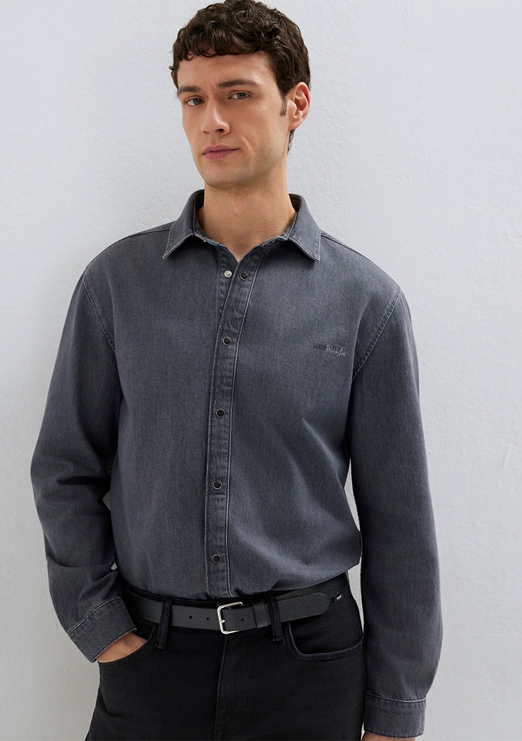 Mavi Roy Antrasit Jean Gömlek 0210496-A2097 görsel 2