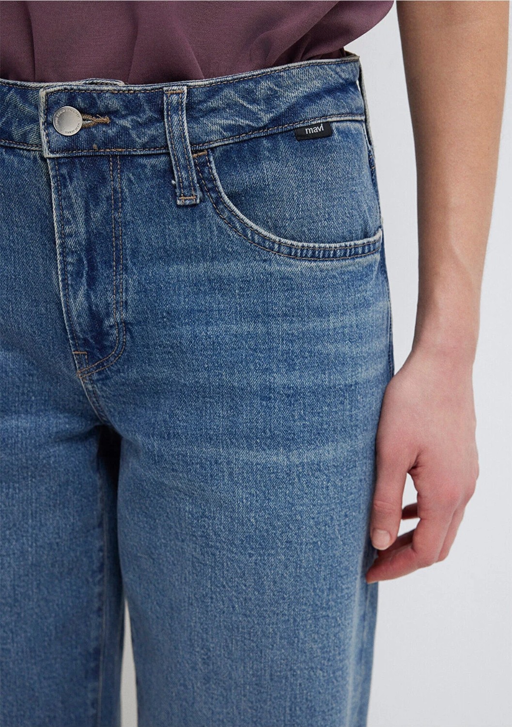 Mavi Leila Premium Blue Puslu Koyu Mavi Jean Pantolon 1010600-A1572 görsel 7