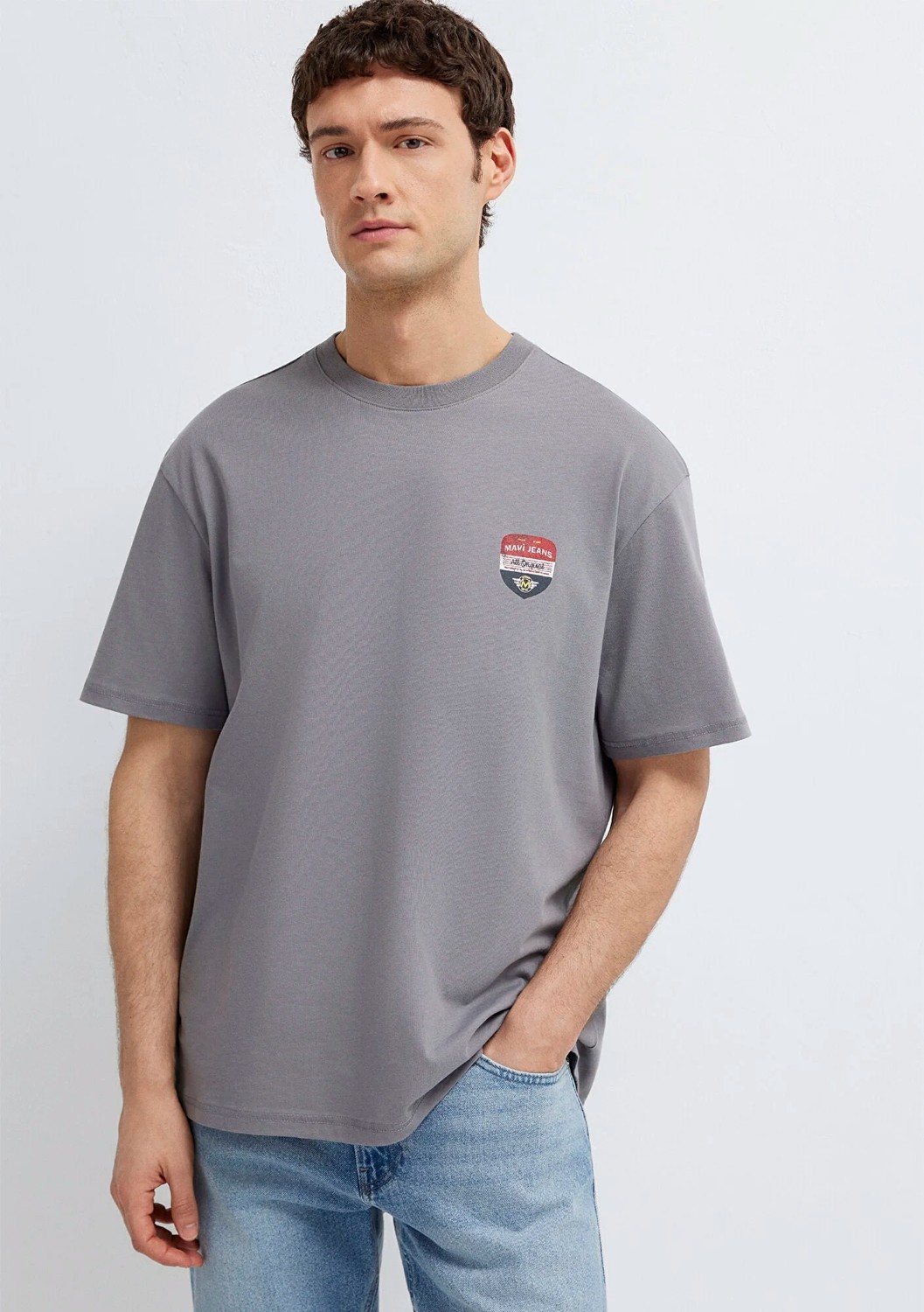 Mavi Jeans Baskılı Gri Tişört 0613599-85550