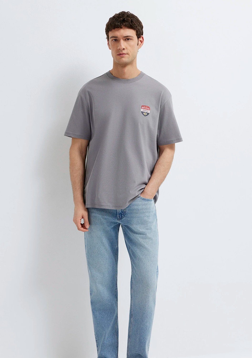 Mavi Jeans Baskılı Gri Tişört 0613599-85550 görsel 2