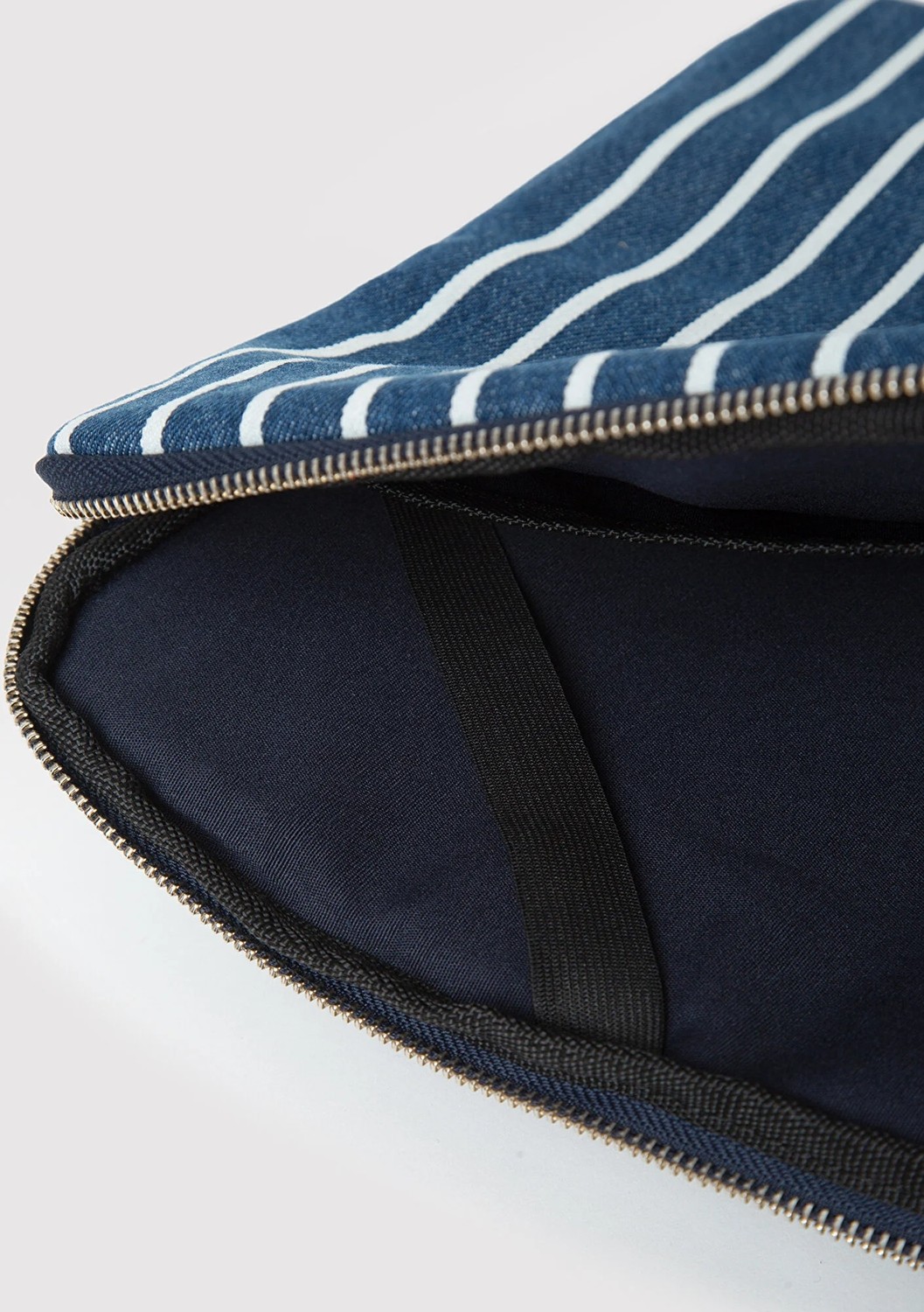 Mavi Çizgili Denim Laptop Çantası 1913824-32177 görsel 4