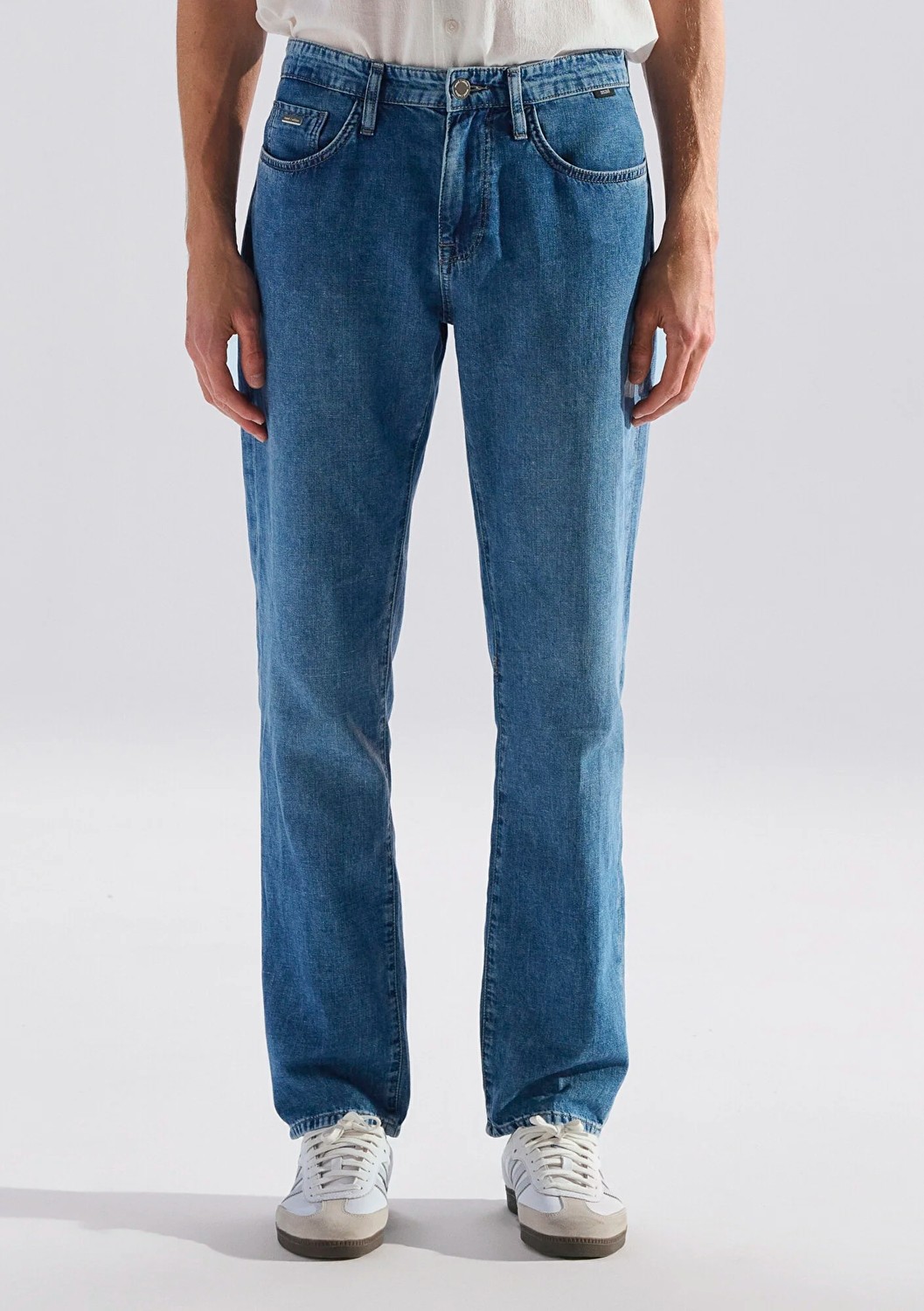 Mavi Lisbon Mavi Edition Indigo Mavisi Keten Karışımlı Jean Pantolon 0010039-A3297 görsel 6