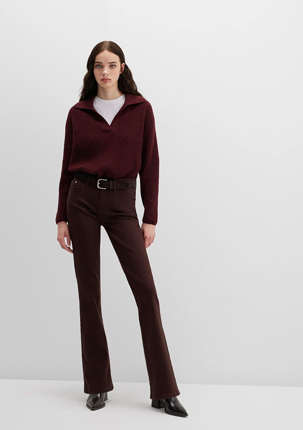 Mavi Molly Everday Kahverengi Gabardin Pantolon 1013691199
