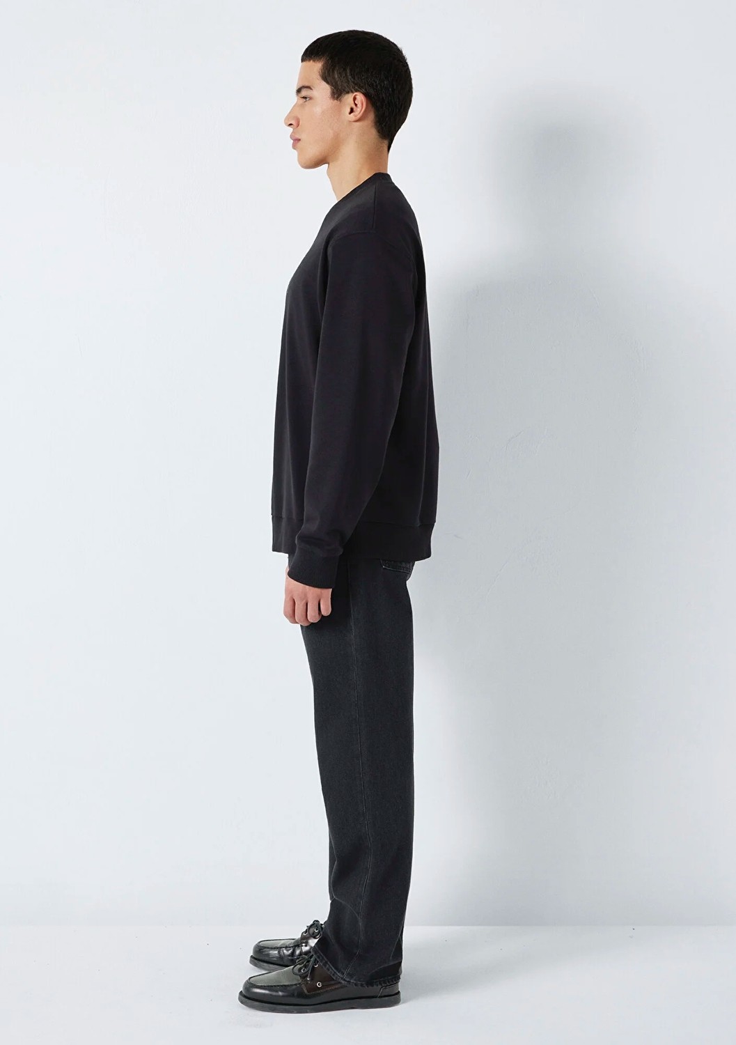 Mavi Logo Baskılı Bisiklet Yaka Siyah Sweatshirt 0S10551-900 görsel 5
