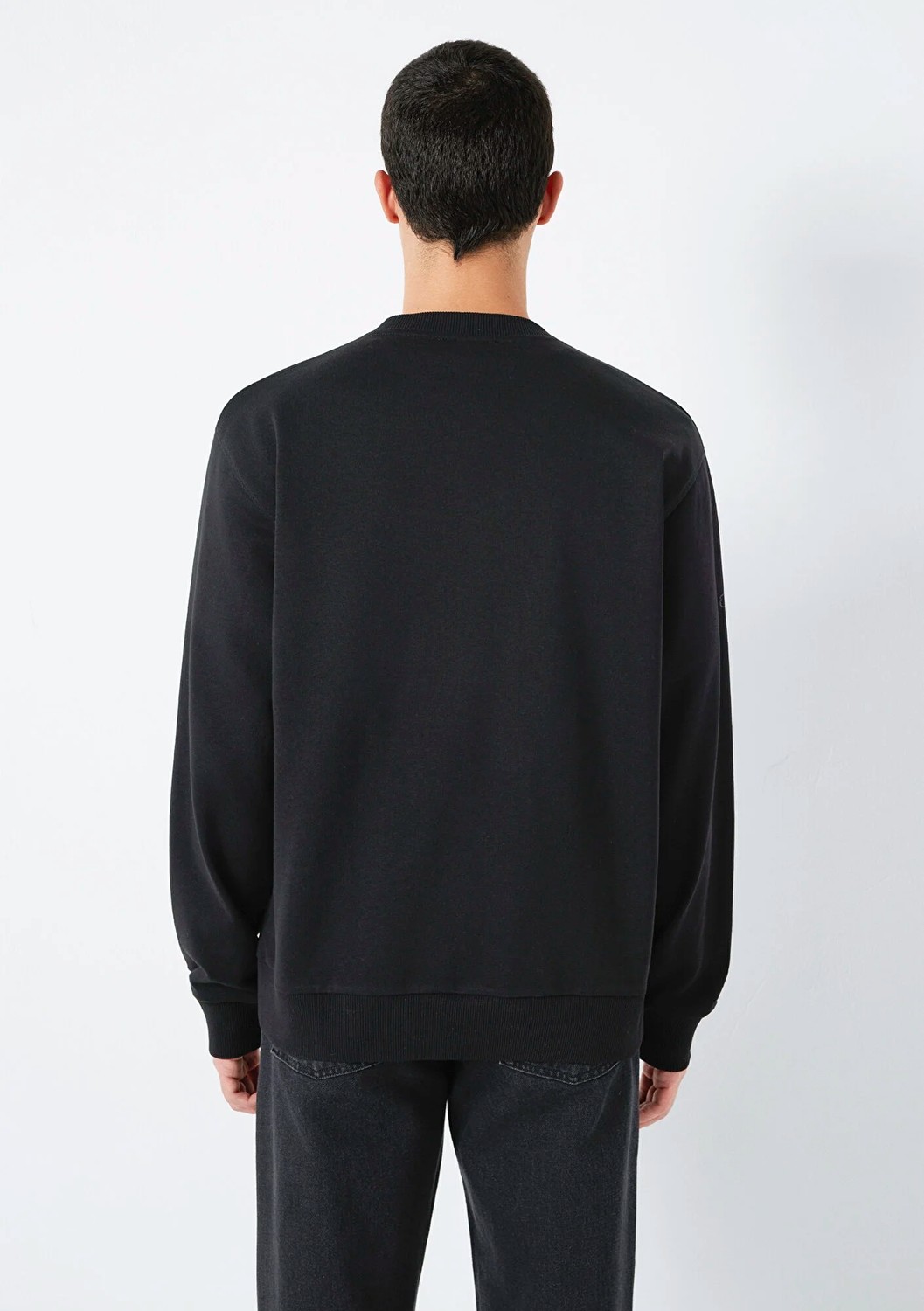 Mavi Logo Baskılı Bisiklet Yaka Siyah Sweatshirt 0S10551-900 görsel 6