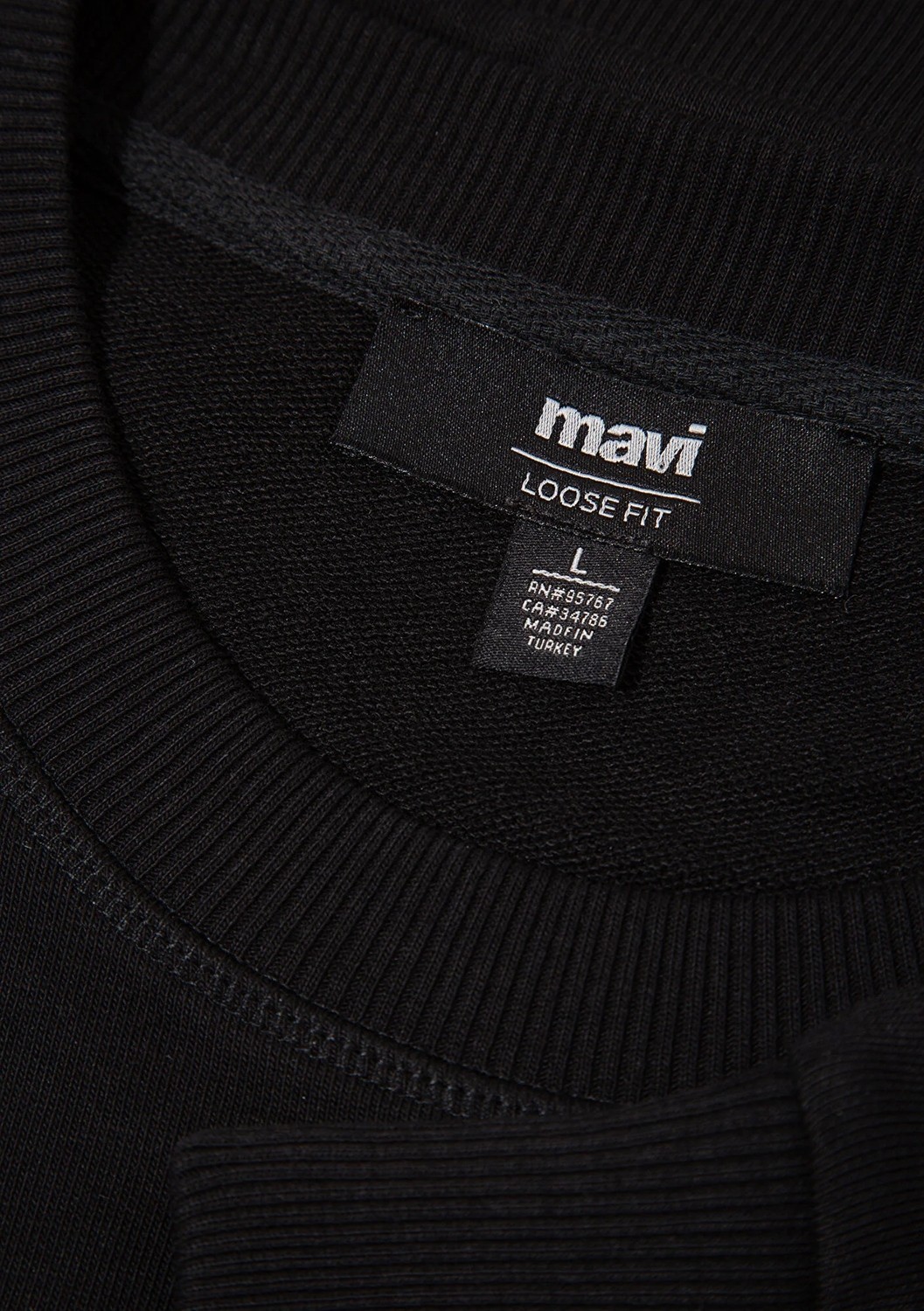 Mavi Logo Baskılı Bisiklet Yaka Siyah Sweatshirt 0S10551-900 görsel 8